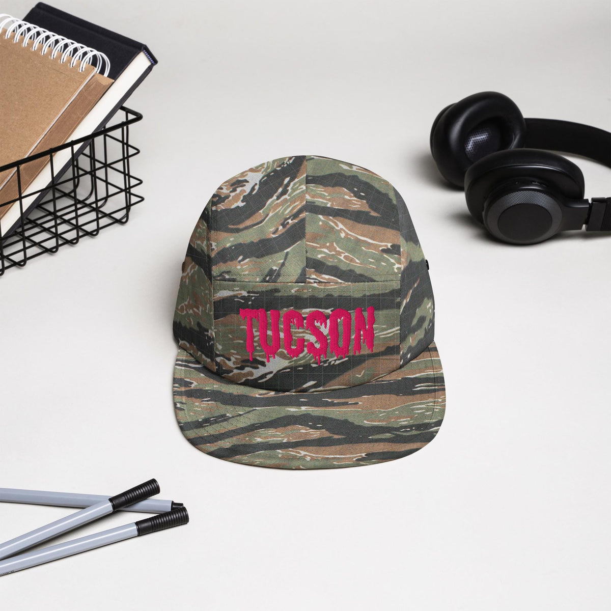 Tucson Drip Five Panel Cap | AZ Embroidered Hat | Local Love Design | Gift For Desert Lovers
