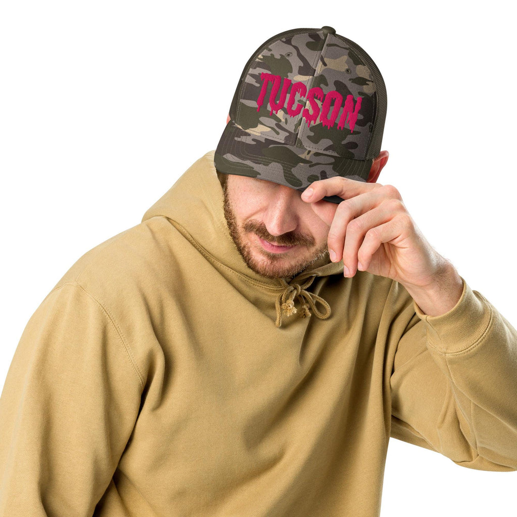 Tucson Drip Camouflage Trucker Hat | AZ Embroidered Cap | Local Tucson Love | Gift For Desert Lovers