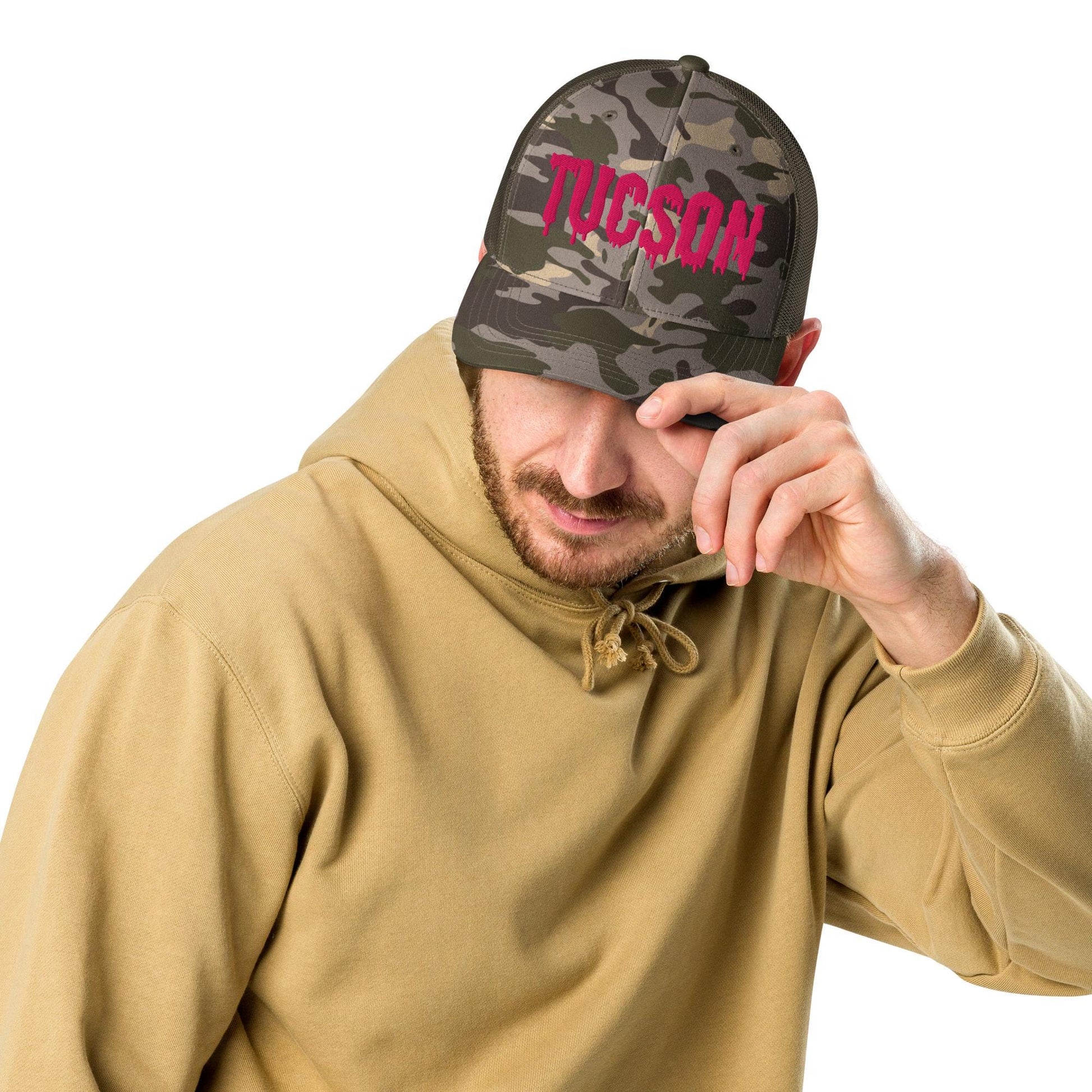 Tucson Drip Camouflage Trucker Hat | AZ Embroidered Cap | Local Tucson Love | Gift For Desert Lovers