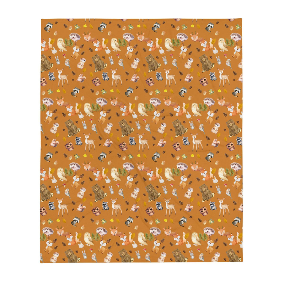 Cute Woodland Creatures Throw Blanket | Perfect Cozy Blanket for Kids | Cute Cottagecore Throw