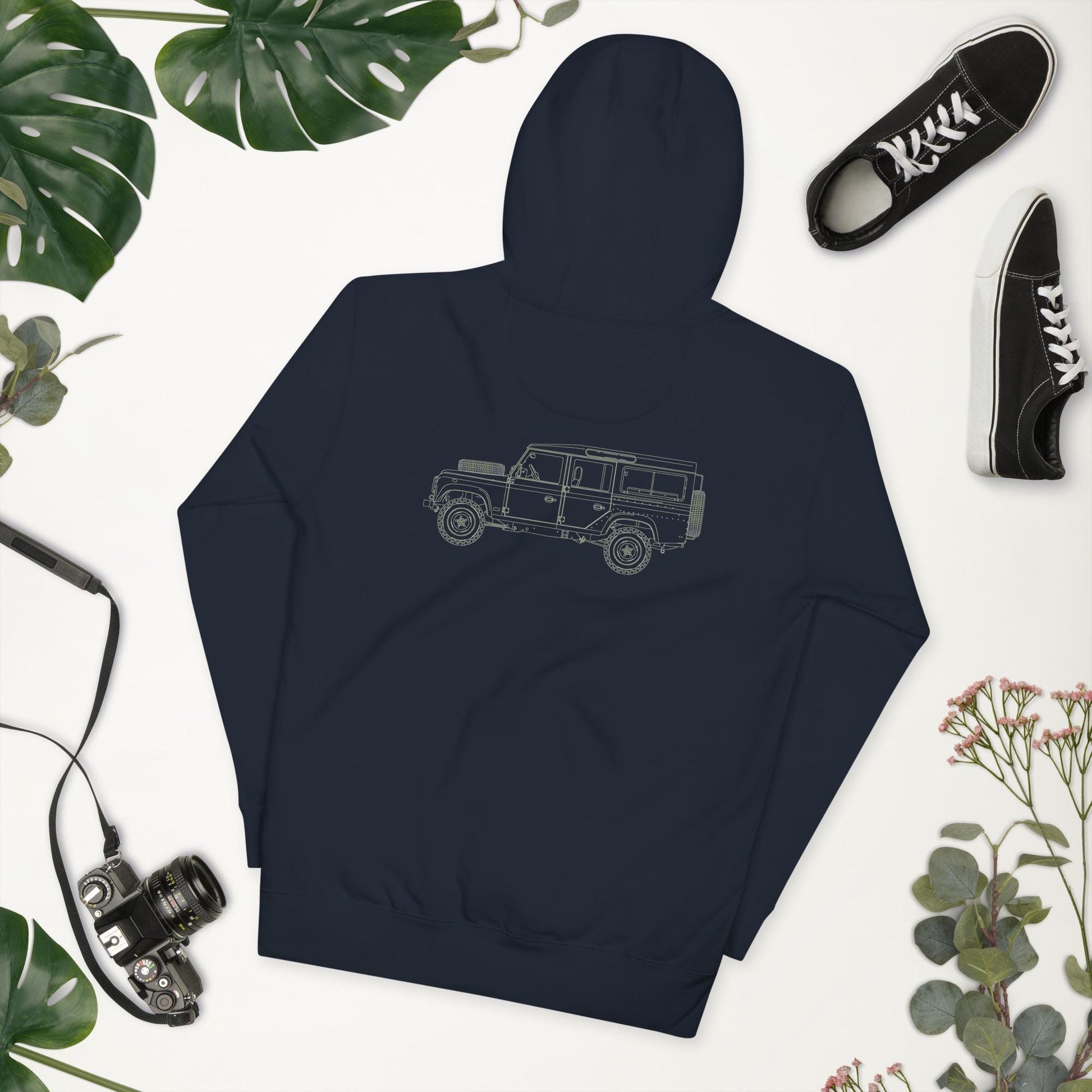 Defender Pullover Hoodie | Cozy Vintage Rover Lovers Jacket | Unisex Car Apparel for Comfort & Style