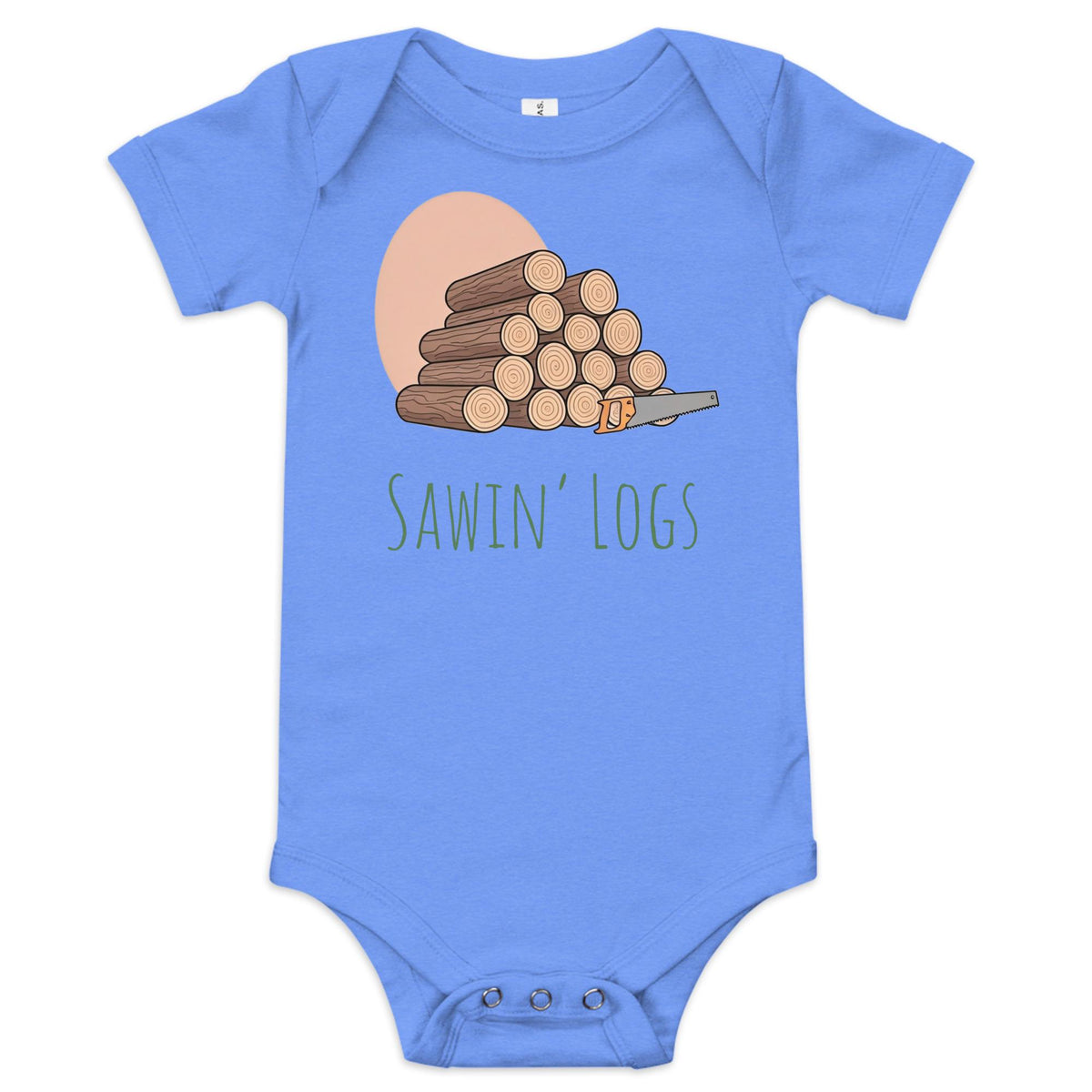 Sawin' Logs Baby Short Sleeve Bodysuit | Nature Lovers Outfit | Adorable Baby Clothes for Outdoor Adventures