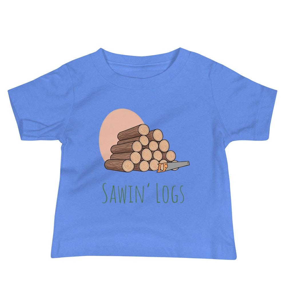 Sawin Logs Baby Short Sleeve Tee | Camping Lovers Baby Shirt & Gift for Nature Lovers | Cute Baby Tee Gift