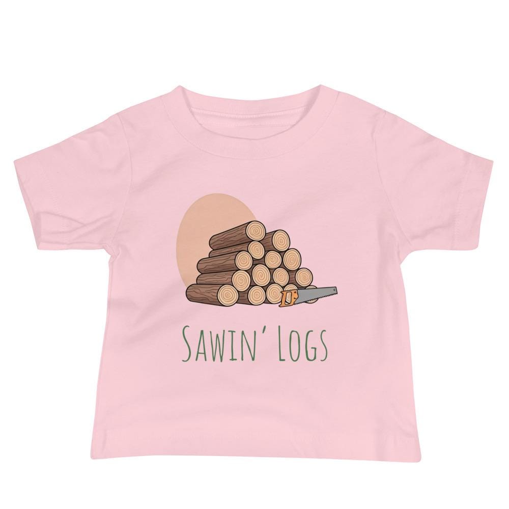 Sawin Logs Baby Short Sleeve Tee | Camping Lovers Baby Shirt & Gift for Nature Lovers | Cute Baby Tee Gift