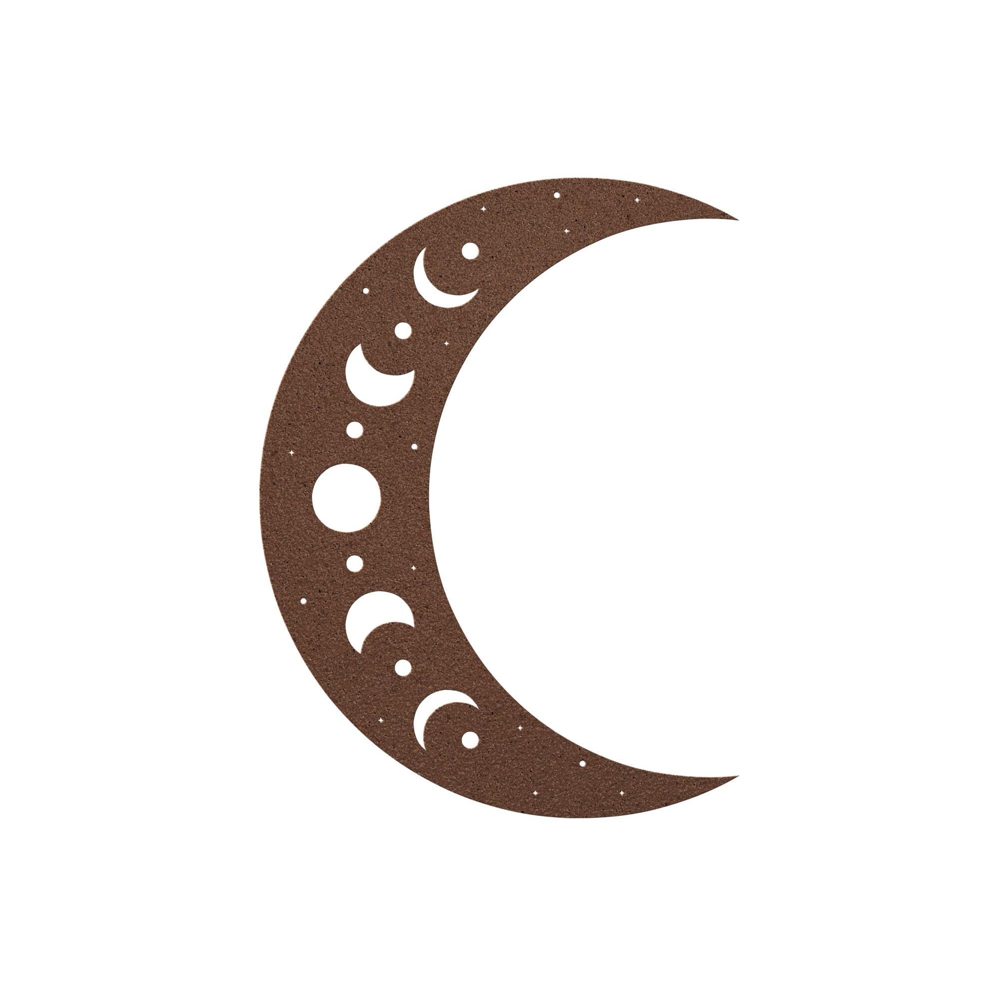 Luxury Crescent Moon Metal Wall Art | Moon Phases and Stars Design | Premium 18 Gauge Steel | Boho Celestial Indoor & Outdoor Home Decor