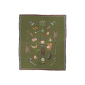 Whimsical Cabincore Woven Blanket | Cute Cozy Cabin Throw | Playful Rustic Cabin Decor