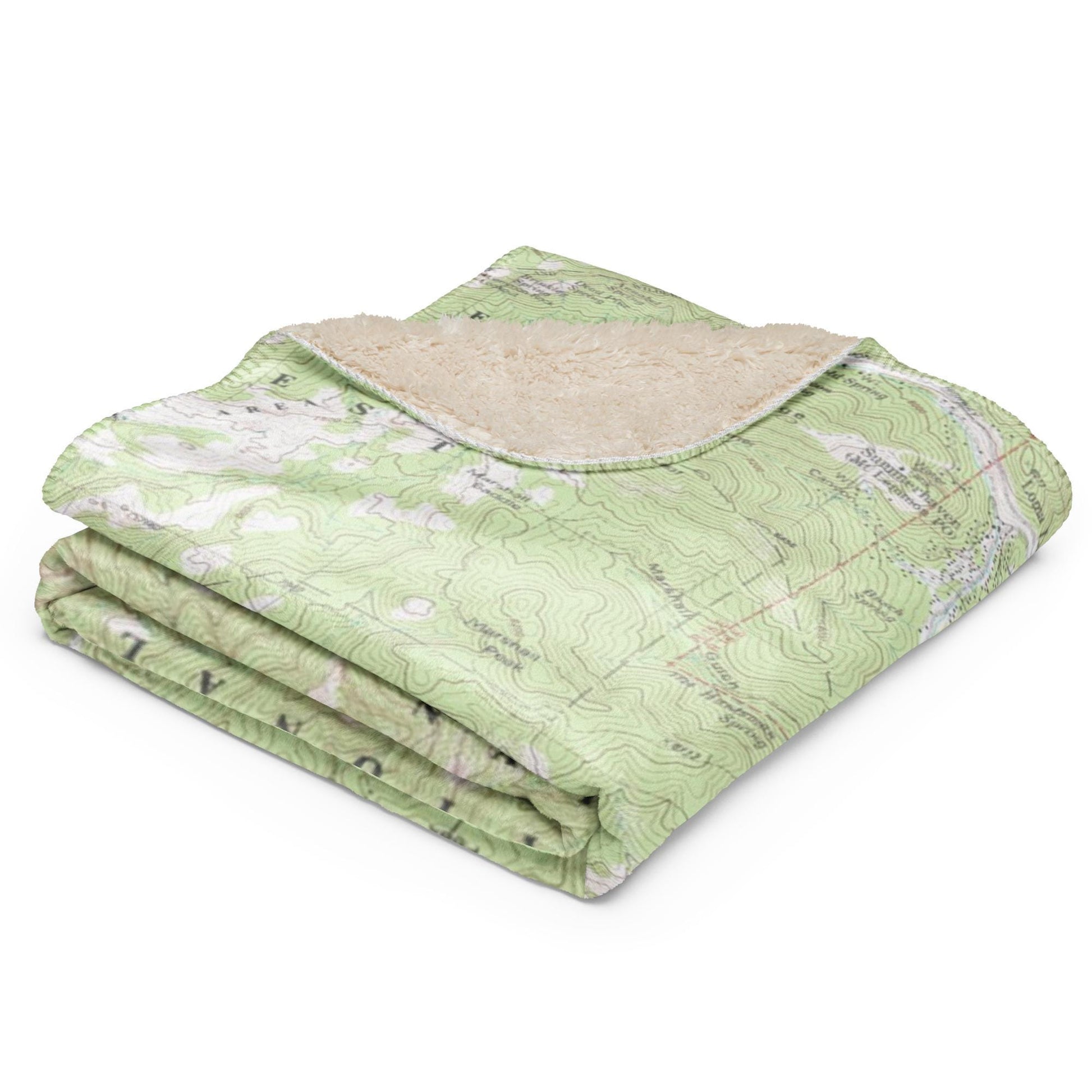 Mount Lemmon Topographical Map Sherpa Blanket | Cozy Throw Featuring Santa Catalina Ranger District | Tucson AZ Gift