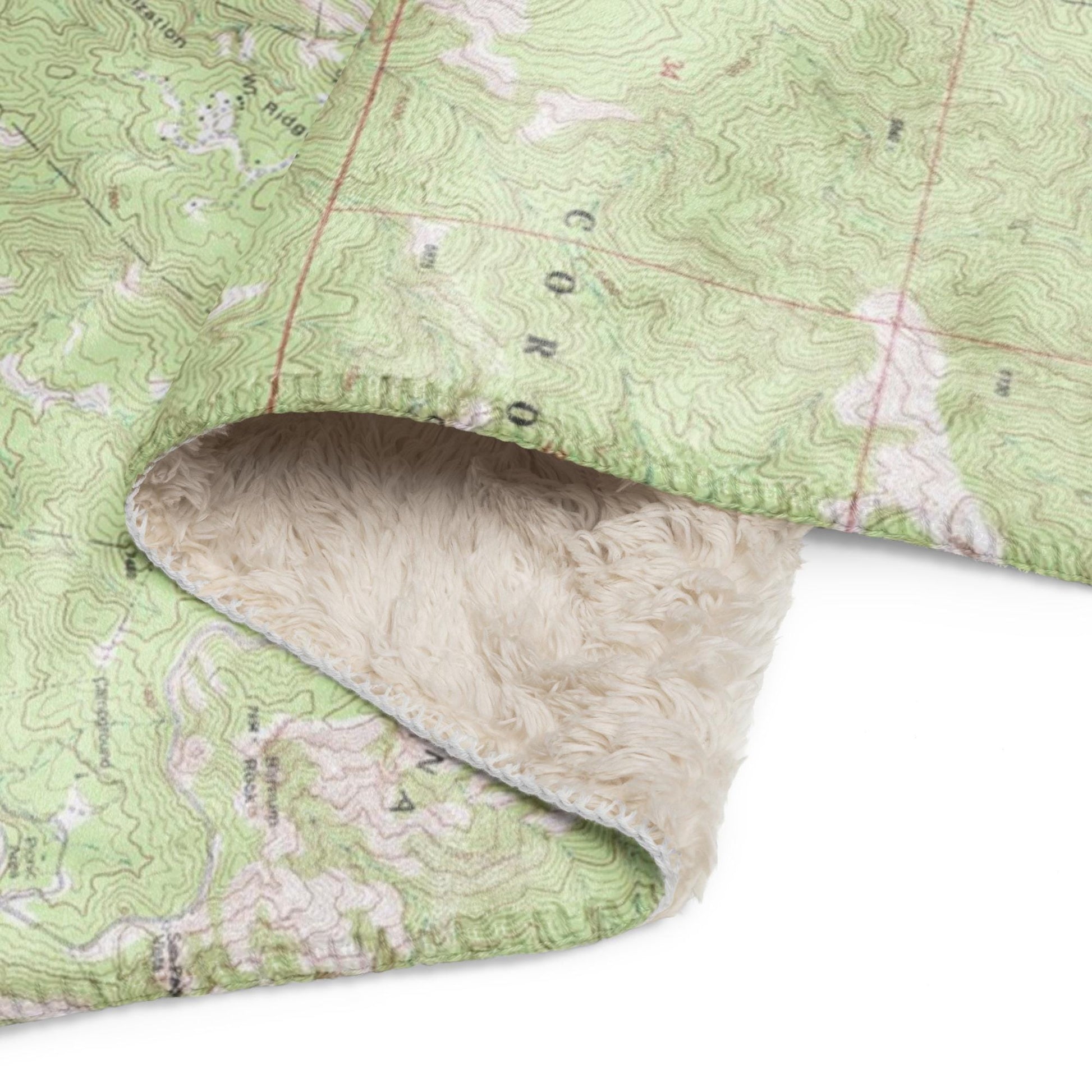 Mount Lemmon Topographical Map Sherpa Blanket | Cozy Throw Featuring Santa Catalina Ranger District | Tucson AZ Gift