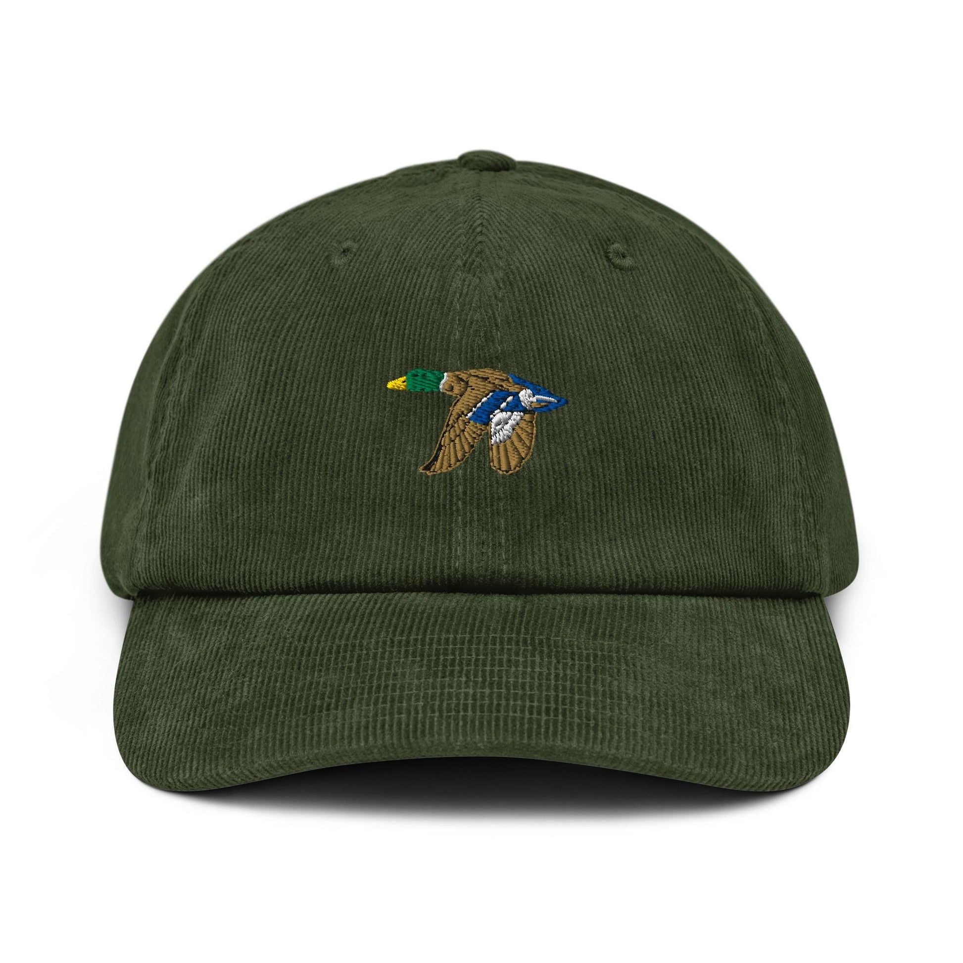 Embroidered Mallard Duck Hat | Vintage Style Corduroy Cottagecore Cap - Rustic, Unique Gift for Nature Lovers