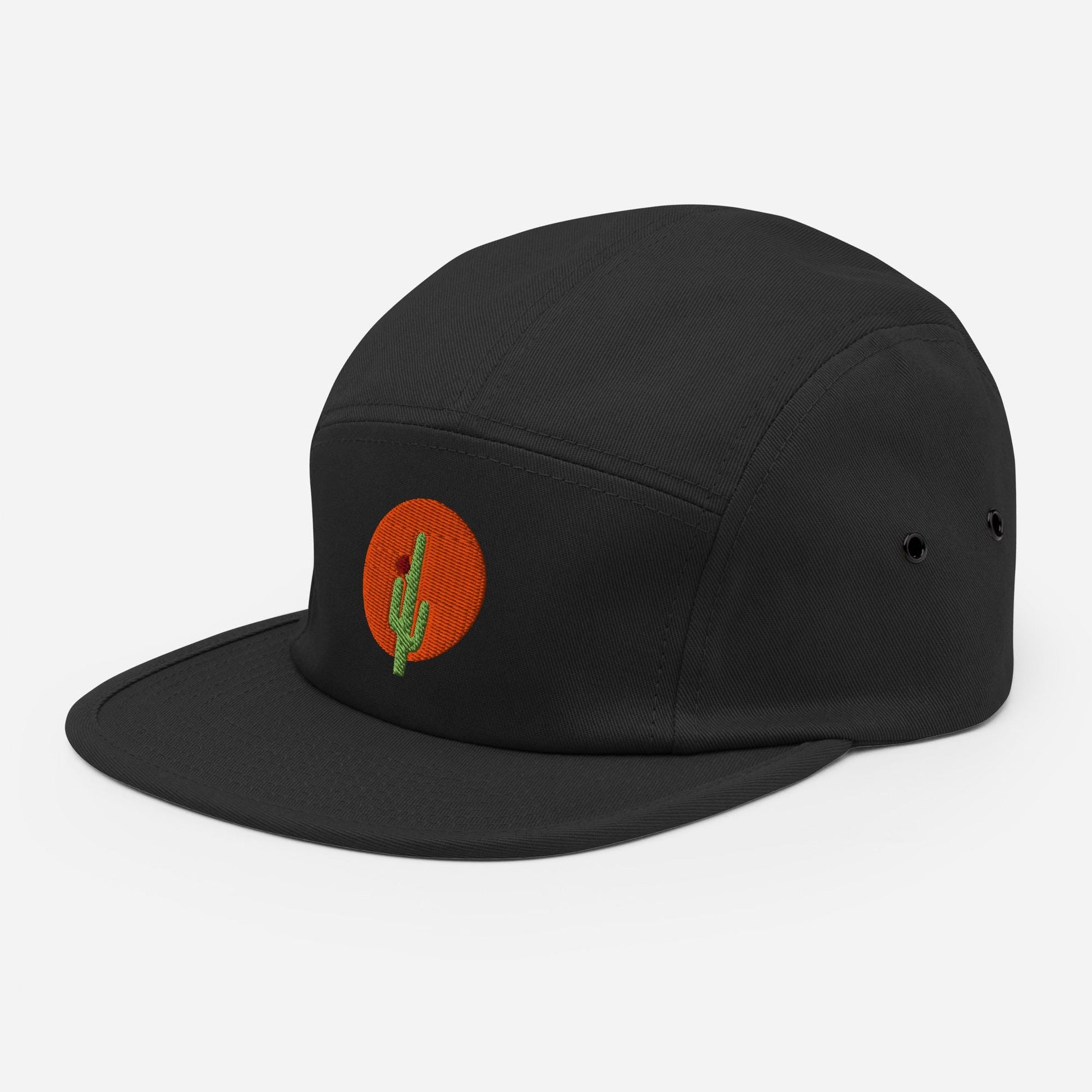 Saguaro Cactus Embroidered Five Panel Camp Hat | Trendy Outdoor Cap for Adventures & Casual Wear