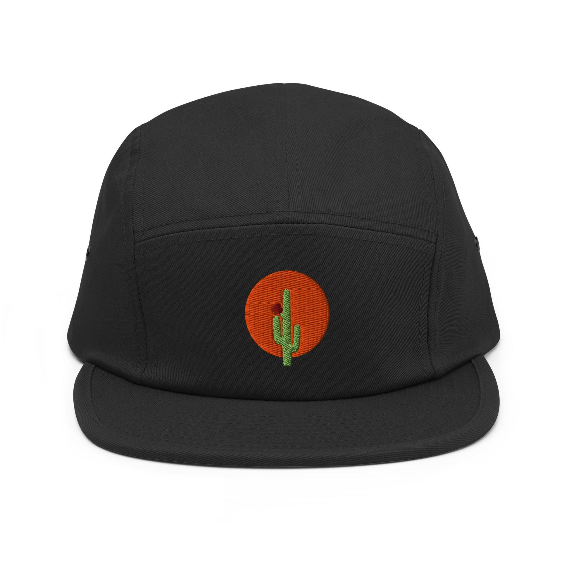 Saguaro Cactus Embroidered Five Panel Camp Hat | Trendy Outdoor Cap for Adventures & Casual Wear