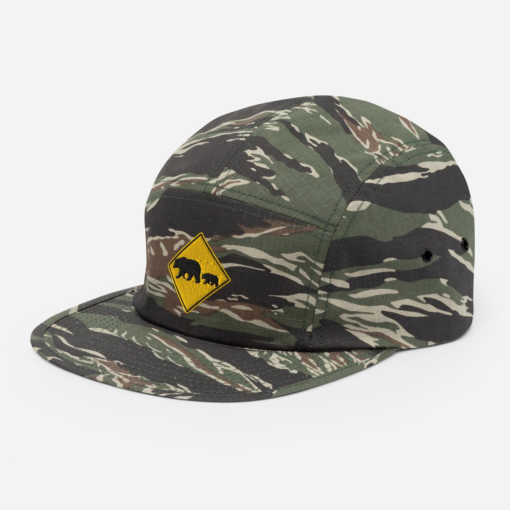 Bear Crossing Five Panel Cap | Nature Sign Hat for Camping, Outdoor Adventure & Wildlife Lovers