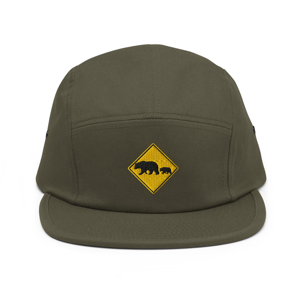 Bear Crossing Five Panel Cap | Nature Sign Hat for Camping, Outdoor Adventure & Wildlife Lovers