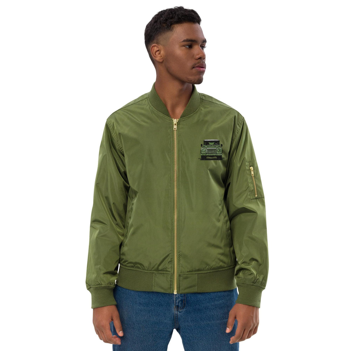 Land Rover Embroidered Bomber Jacket | Unisex Premium Recycled Jacket | Series Rover Fashion Outerwear & Gifts