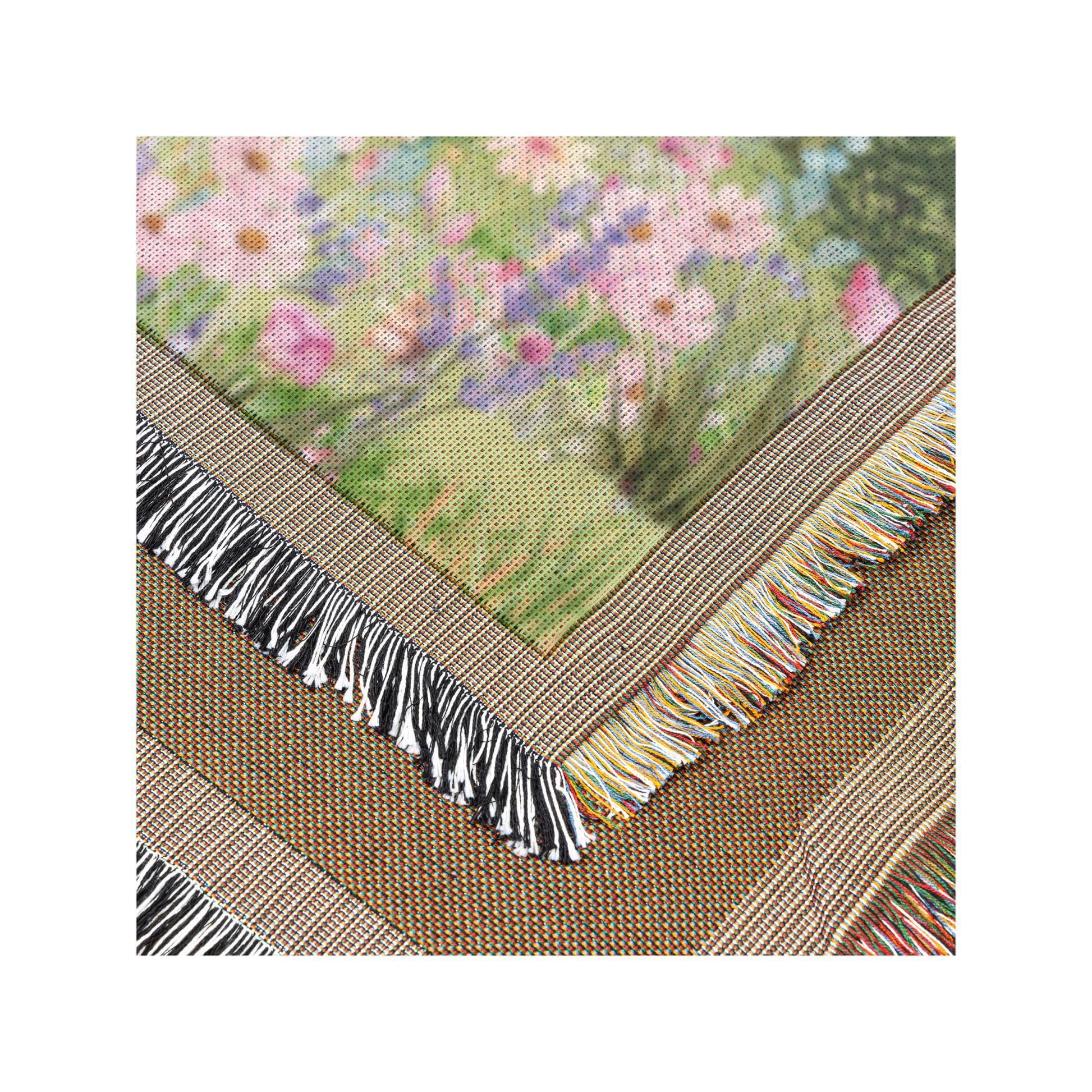 Watercolor Dolphin Camper Blanket | Vintage Camper Truck with Wildflowers | Boho Travel Blanket | Retro RV Decor | Nature-Inspired Throw
