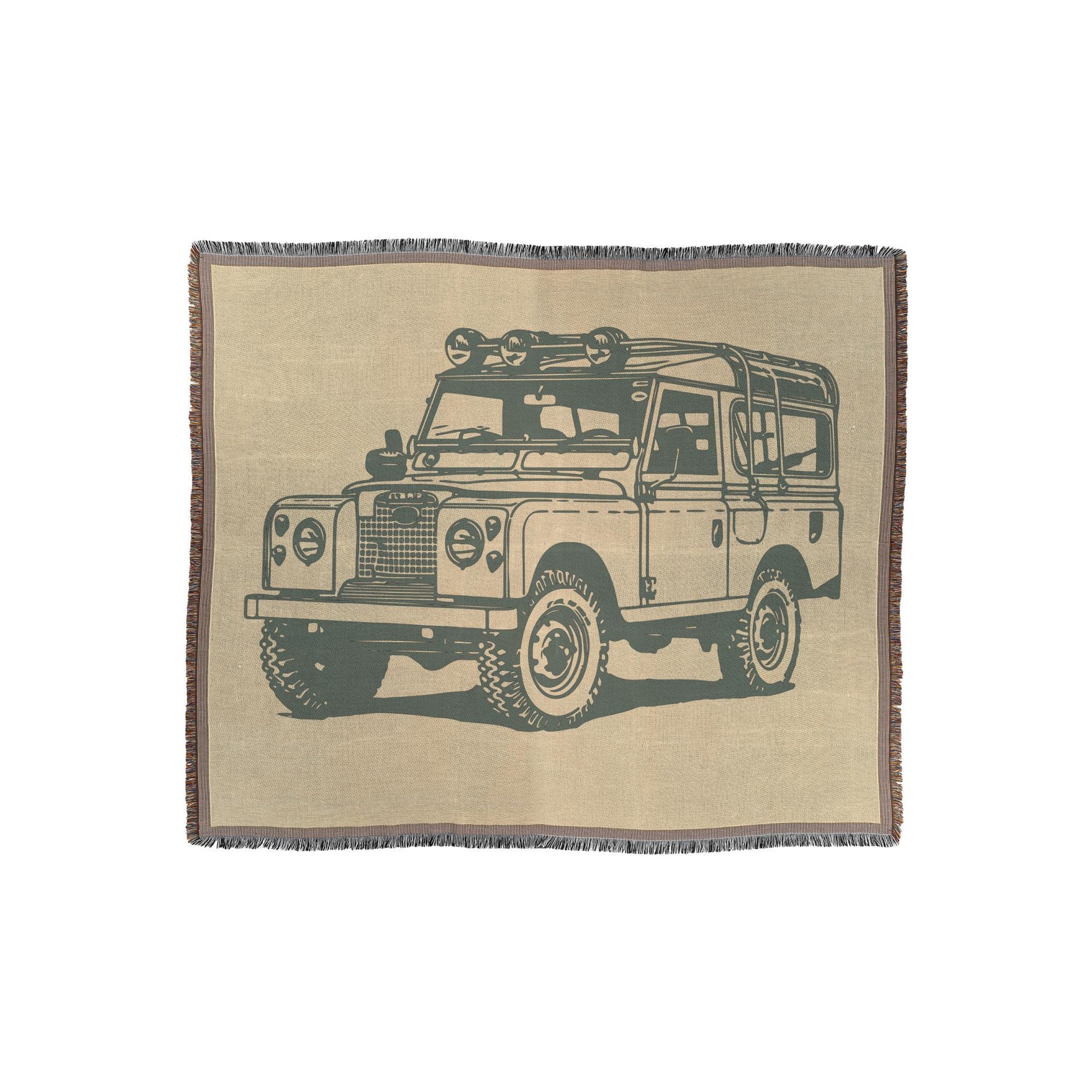 Series Throw | Land Rover Woven Blanket | Vintage Car Blanket | Cozy Home Decor