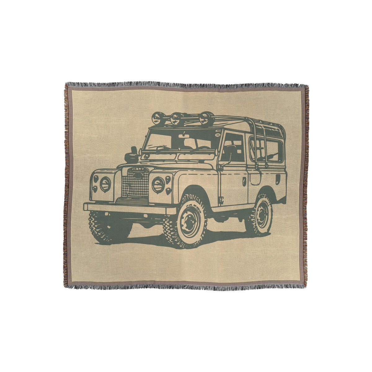 Series Throw | Land Rover Woven Blanket | Vintage Car Blanket | Cozy Home Decor
