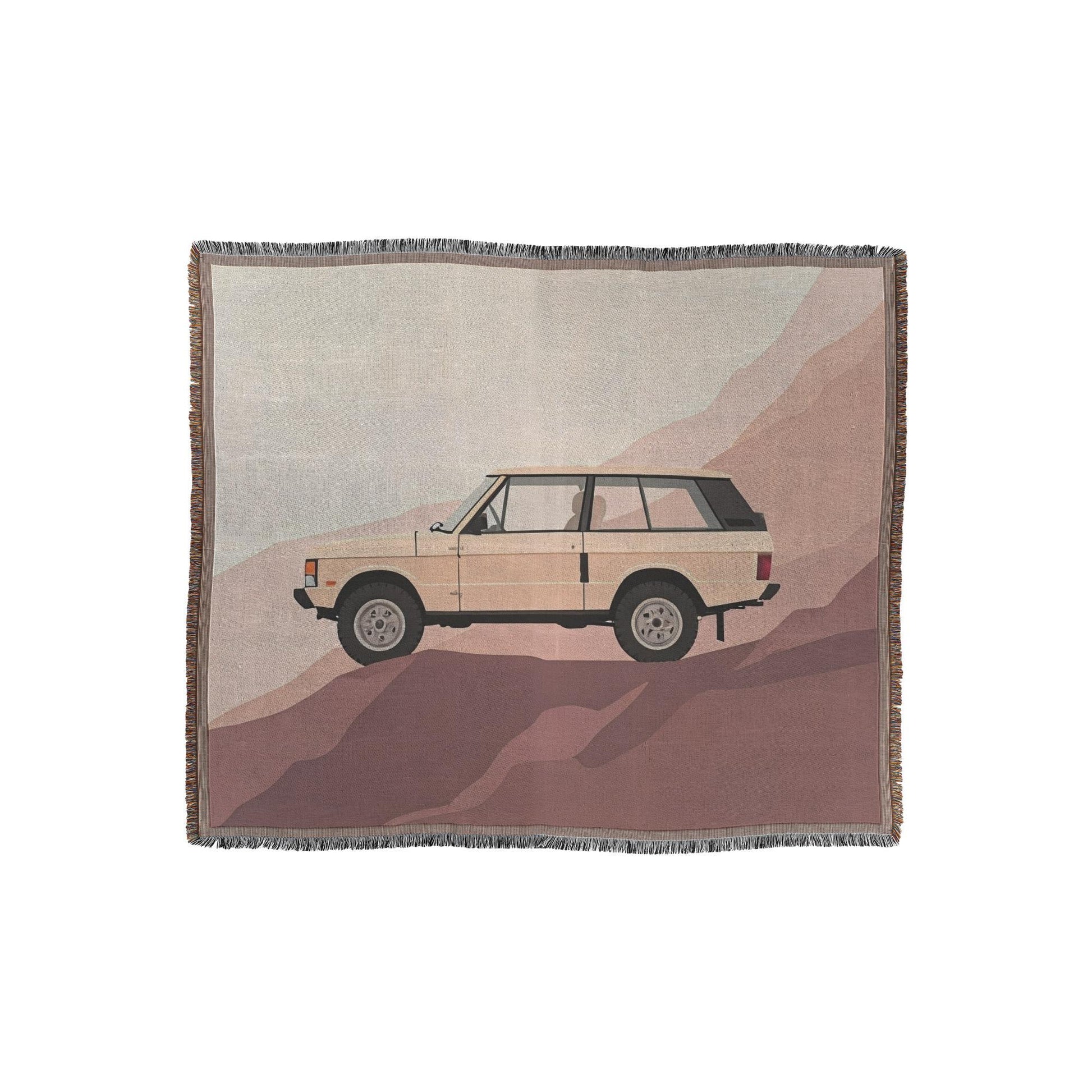 Range Rover Classic Blanket | Woven Throw Blanket for Land Rover Lovers | Cozy Home Decor & Gift Idea