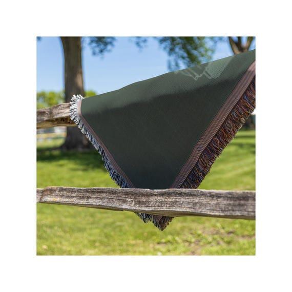 Defender Woven Throw Blanket | Adventure-Inspired Design in Green | Perfect Gift for Off-Road Enthusiasts