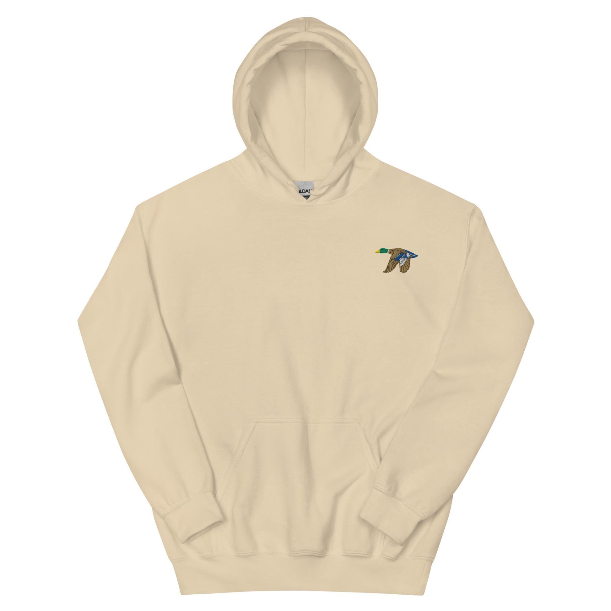 Flying Mallard Duck Embroidered Hoodie | Cozy Unisex Gift for Nature Lovers | Stylish Cottagecore Apparel for Outdoor & Casual Wear