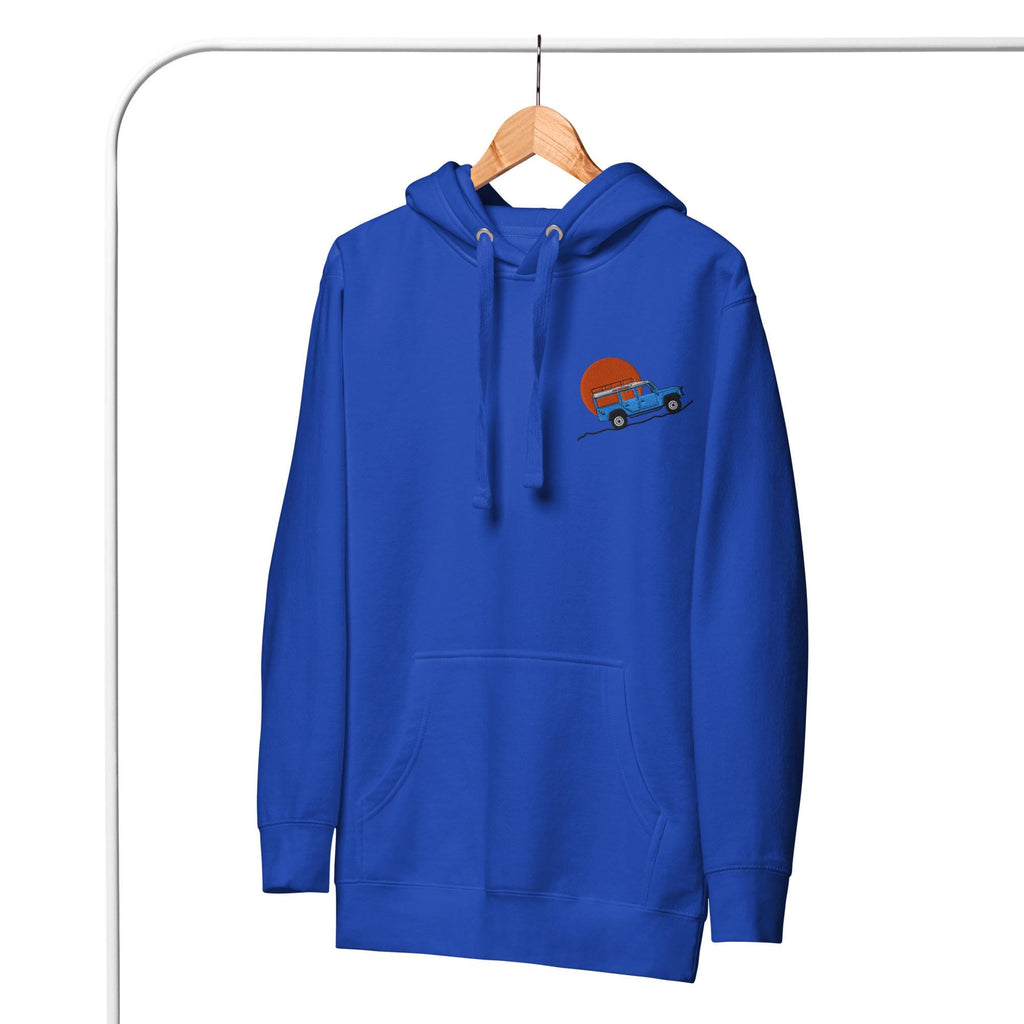 Embroidered Land Rover Defender Hoodie | Custom Car Sweatshirt, Off-Road Adventure Apparel | Defender Lovers Gear | Land Rover Lovers Gift