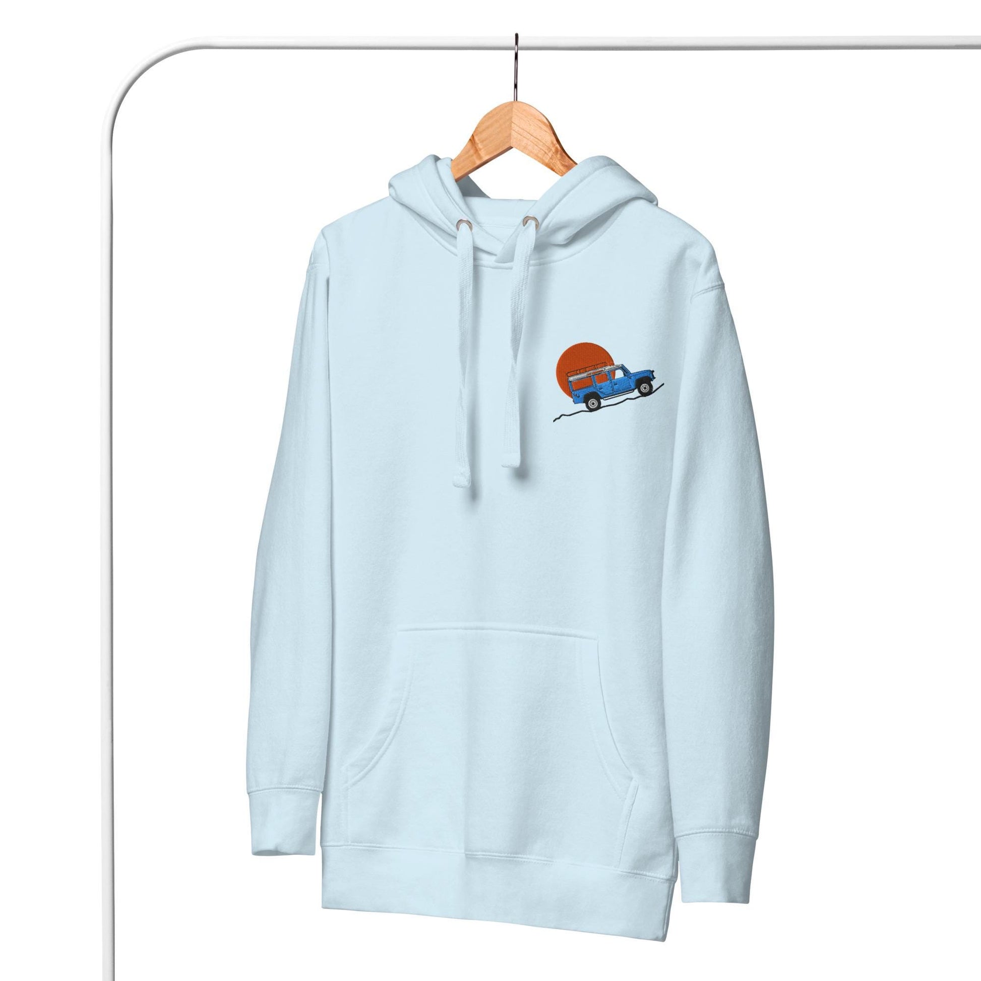 Embroidered Land Rover Defender Hoodie | Custom Car Sweatshirt, Off-Road Adventure Apparel | Defender Lovers Gear | Land Rover Lovers Gift