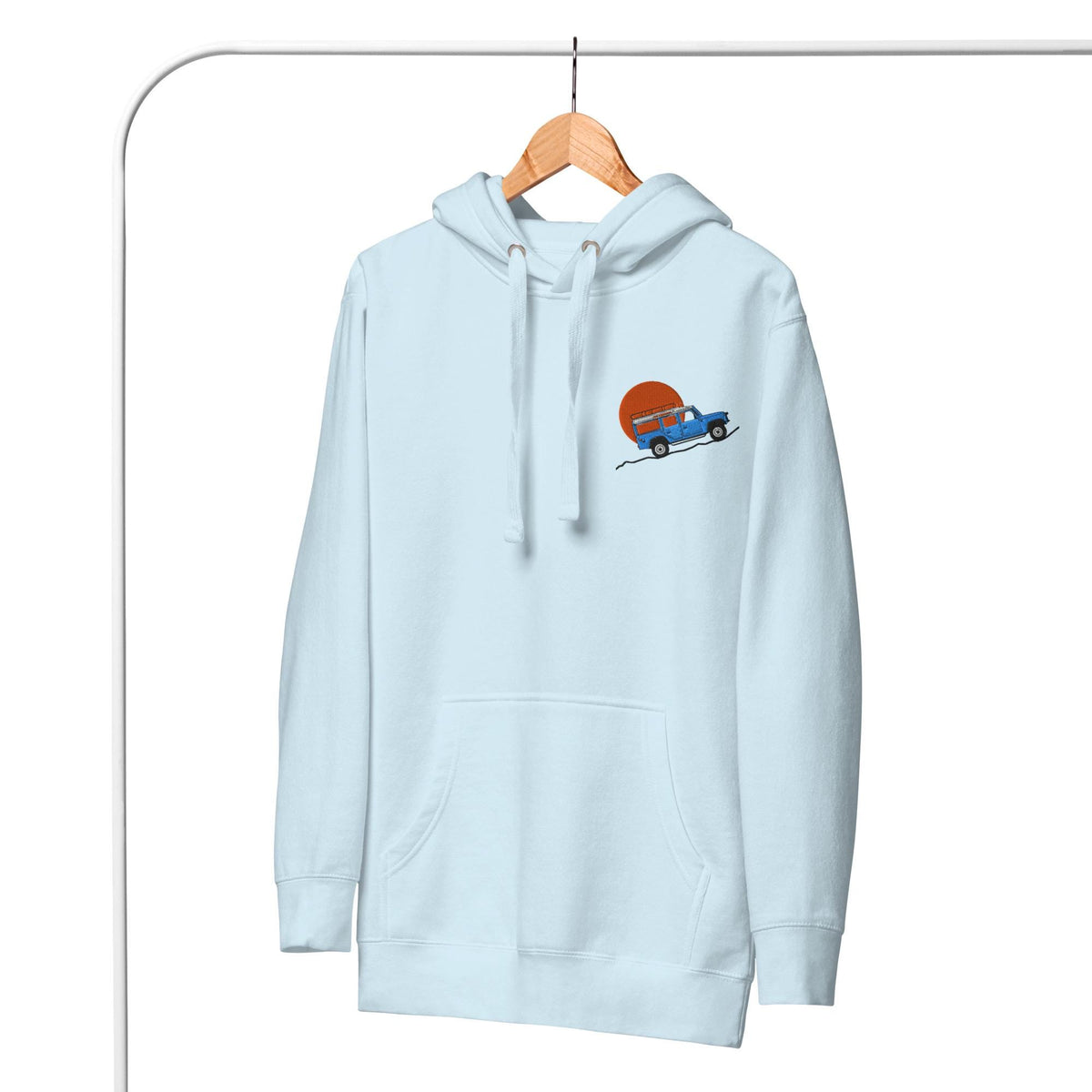 Embroidered Land Rover Defender Hoodie | Custom Car Sweatshirt, Off-Road Adventure Apparel | Defender Lovers Gear | Land Rover Lovers Gift