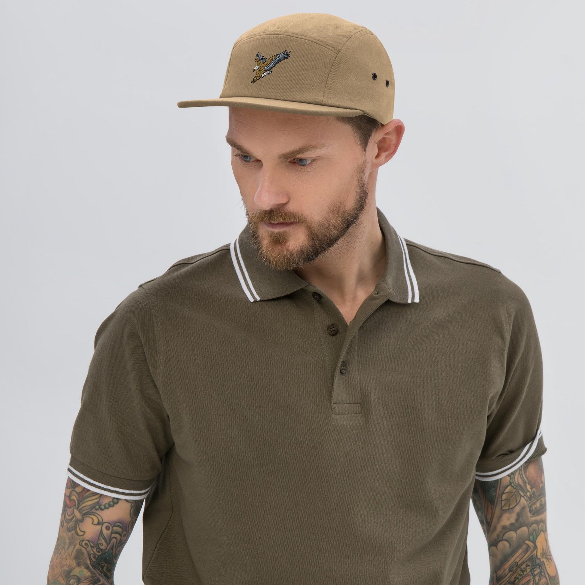 Eagle in Flight Five Panel Cap | Embroidered Hat for Outdoor Enthusiasts & Nature Lovers | Unique Gift Idea for Bird Lovers