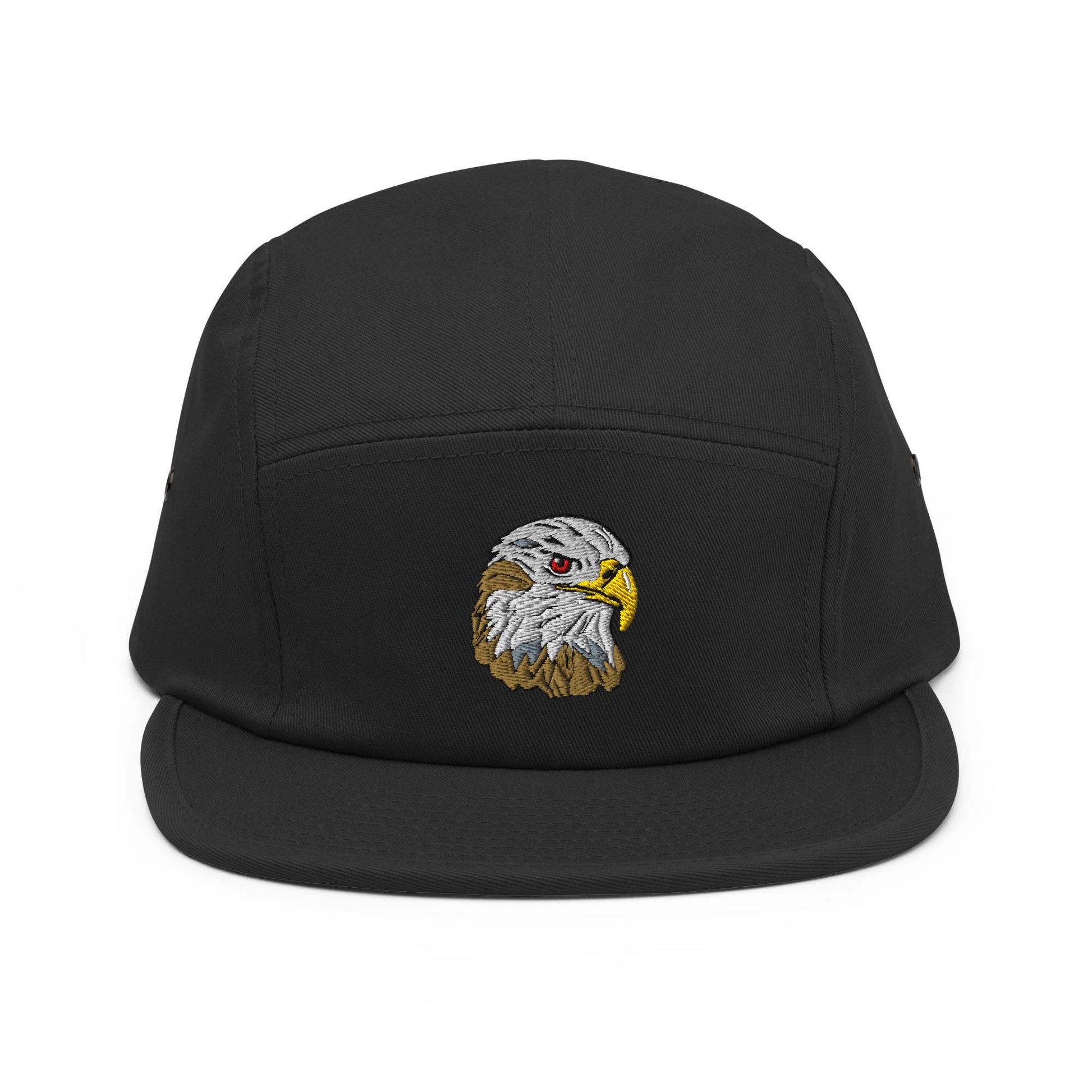 Embroidered Eagle Five Panel Hat | Wildlife Design Camp Hat | Gift for Bird Lovers | Americana Nature Design