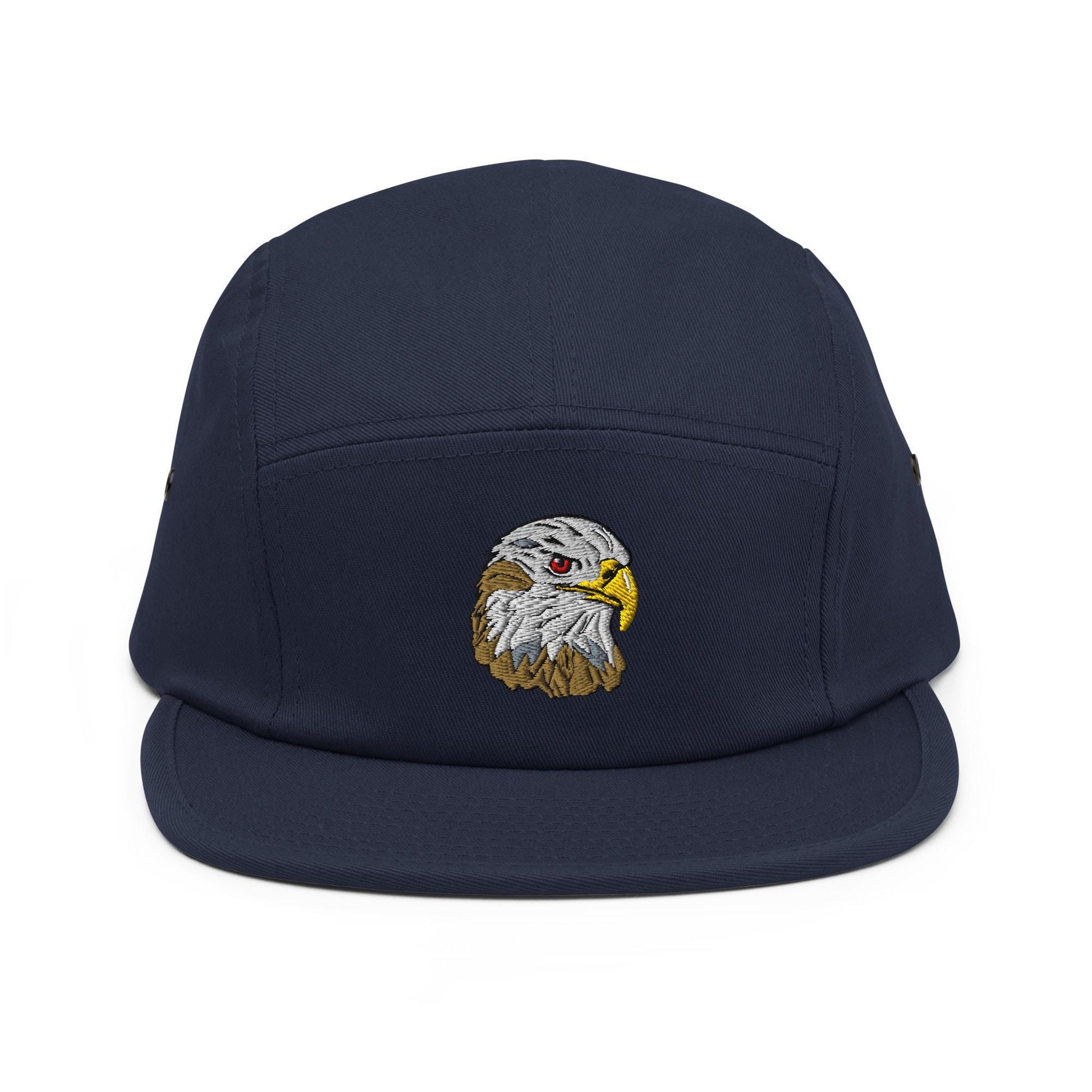 Embroidered Eagle Five Panel Hat | Wildlife Design Camp Hat | Gift for Bird Lovers | Americana Nature Design