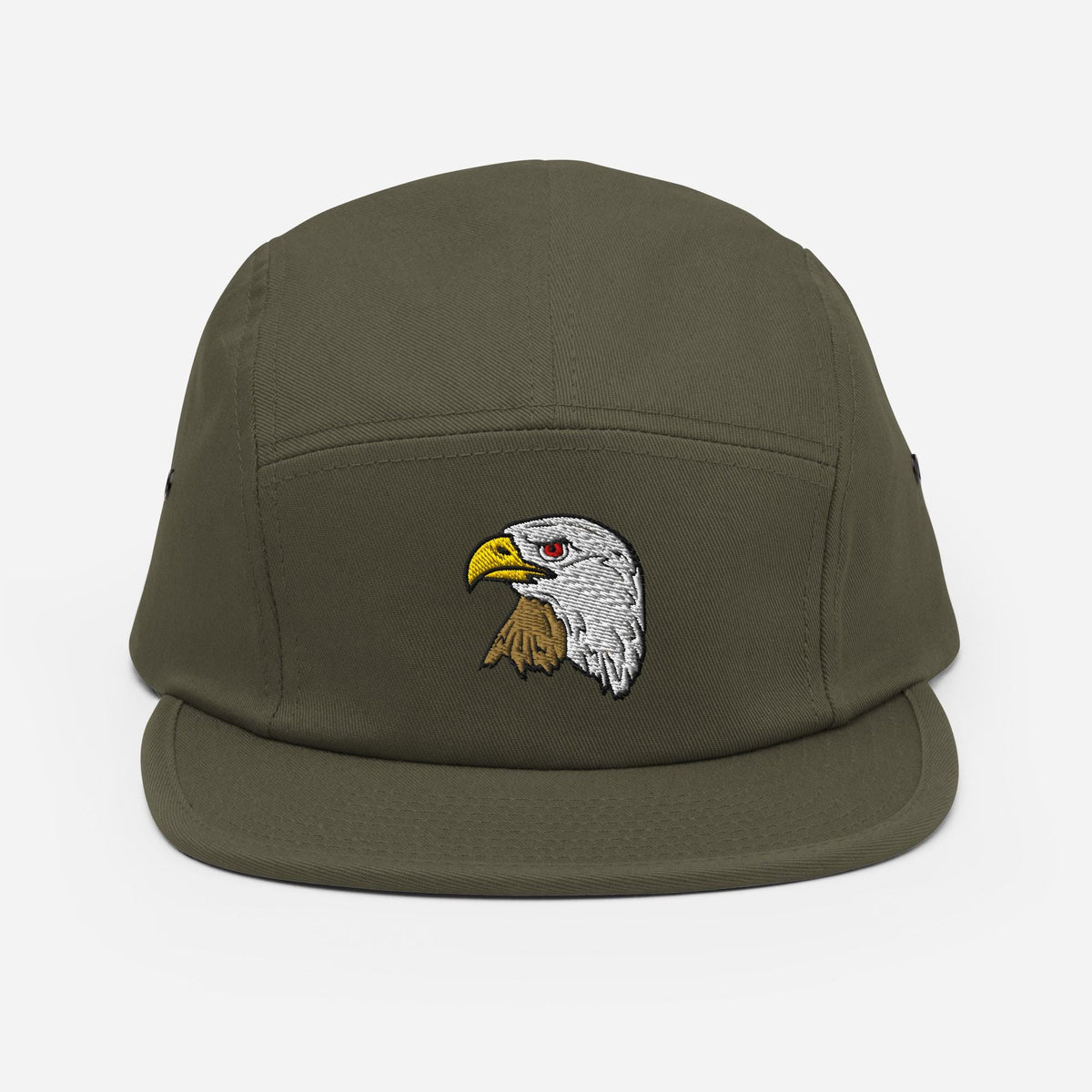 Bald Eagle Embroidered Five Panel Cap | Stylish Camp Style Hat | Wildlife Apparel Gift for Nature Lovers | Animal Embroidered Hat