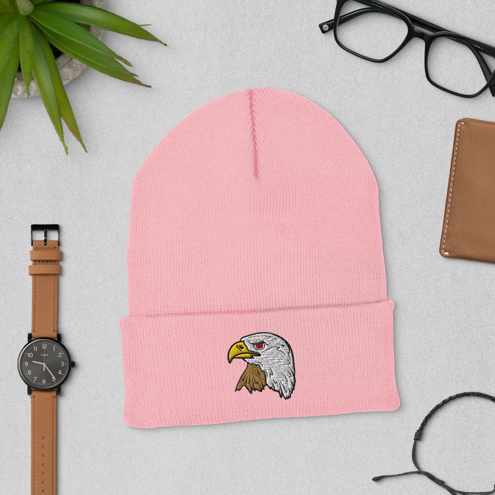 Bald Eagle Cuffed Embroidered Beanie | Cozy Winter Hat | USA Wildlife Apparel | Perfect Gift for Nature Lovers & Outdoor Enthusiasts