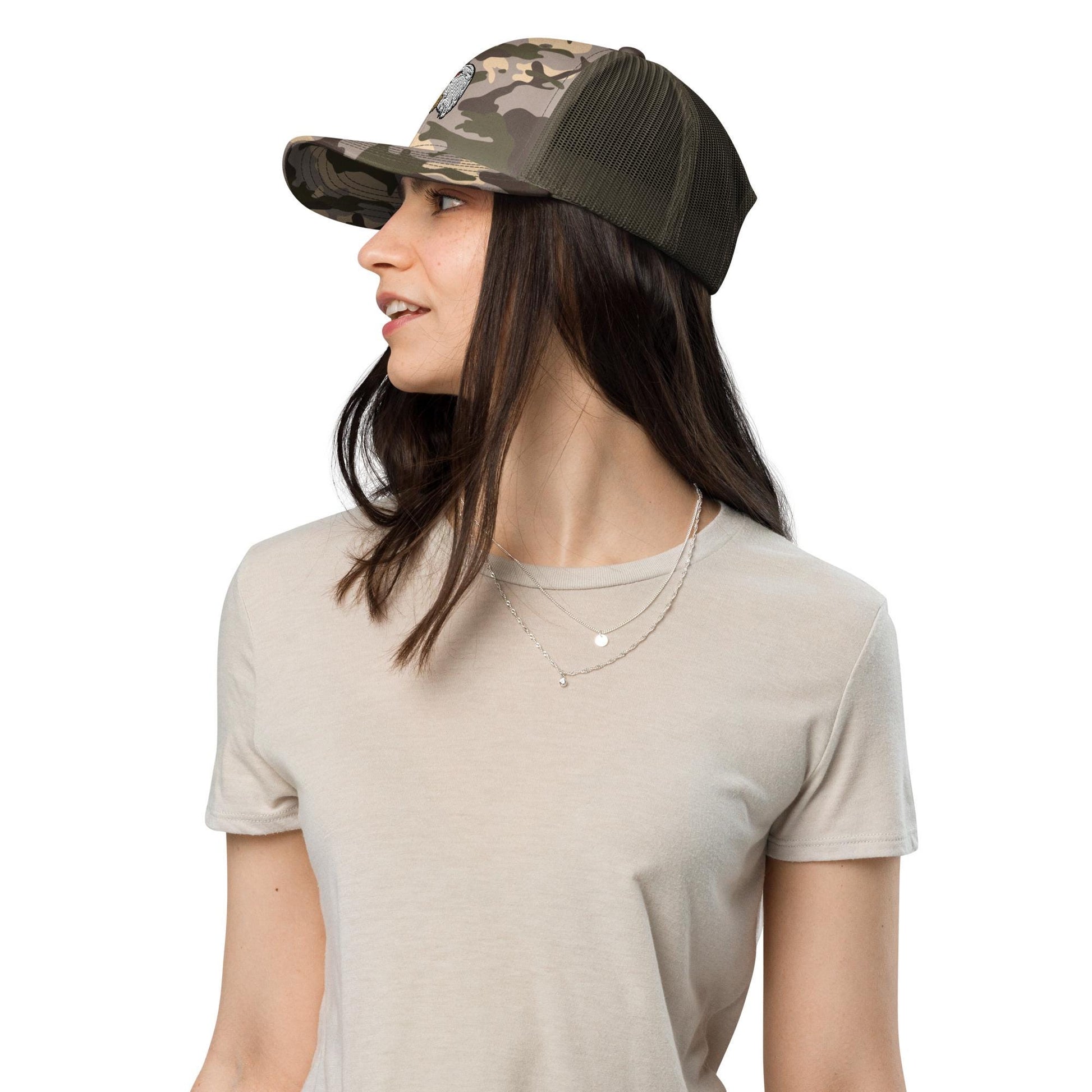 Bald Eagle Camouflage Trucker Hat | Outdoor and Hunting Cap | Perfect Gift for Nature Lovers & Wildlife Fans | Embroidered Hat