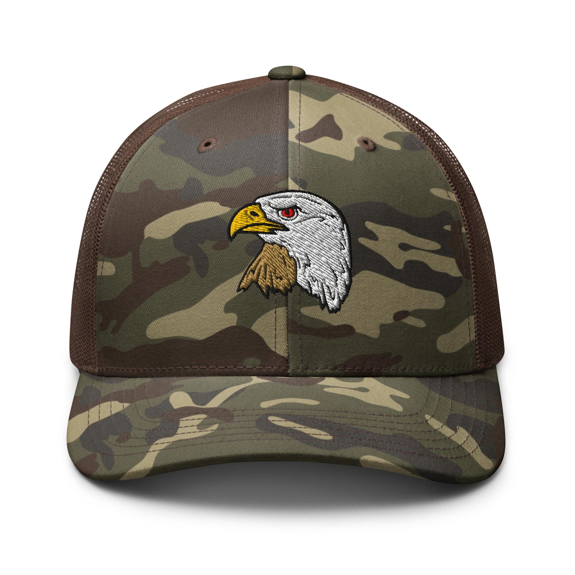 Bald Eagle Camouflage Trucker Hat | Outdoor and Hunting Cap | Perfect Gift for Nature Lovers & Wildlife Fans | Embroidered Hat