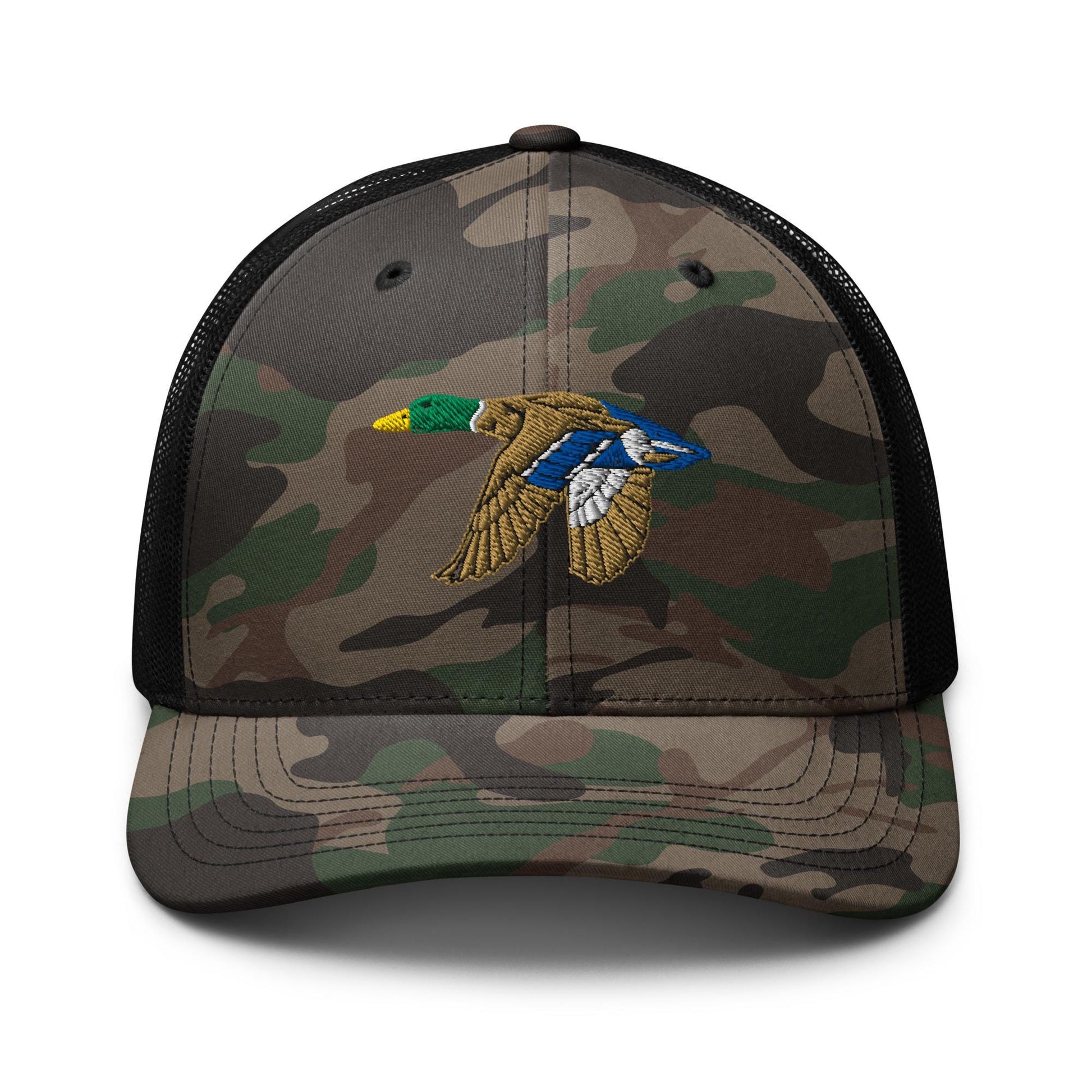 Mallard Duck Camouflage Trucker Hat | Adjustable Outdoor Cap | American Wildlife Gear & Gifts | Embroidered Hat
