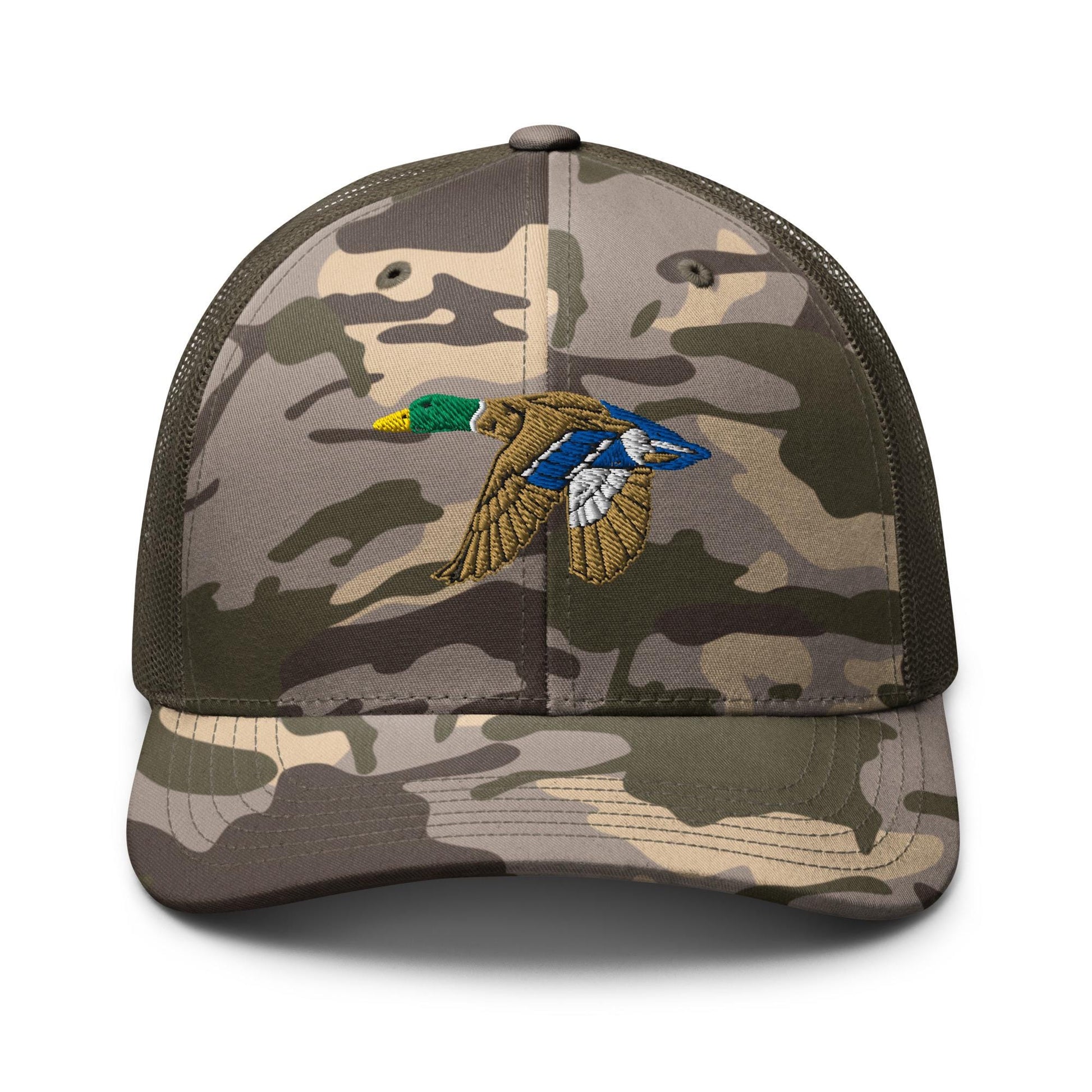 Mallard Duck Camouflage Trucker Hat | Adjustable Outdoor Cap | American Wildlife Gear & Gifts | Embroidered Hat