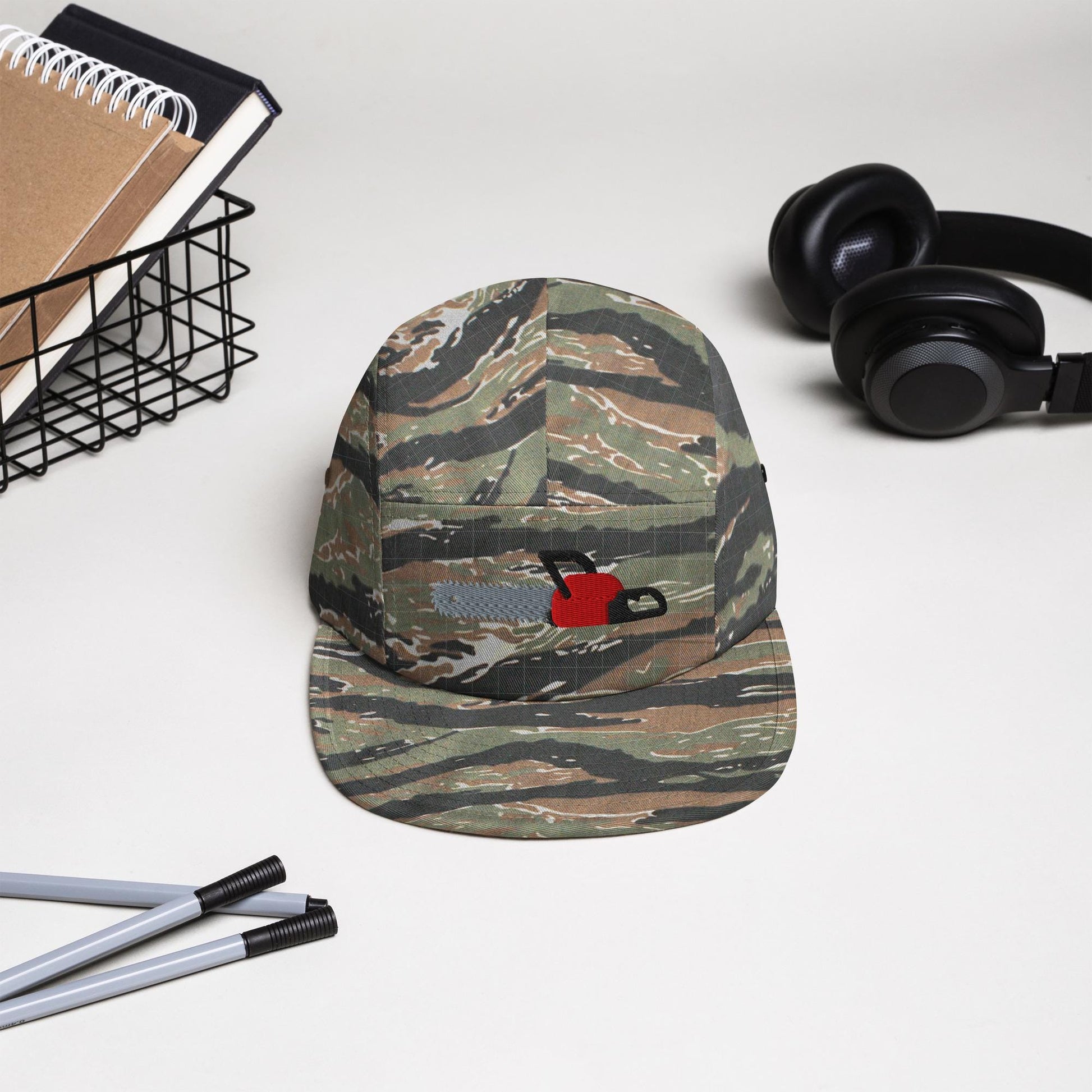 Chainsaw Embroidered Hat | Five Panel Camp Hat | Gift for Outdoor Lovers | Woodcraft and Bushcraft Gift
