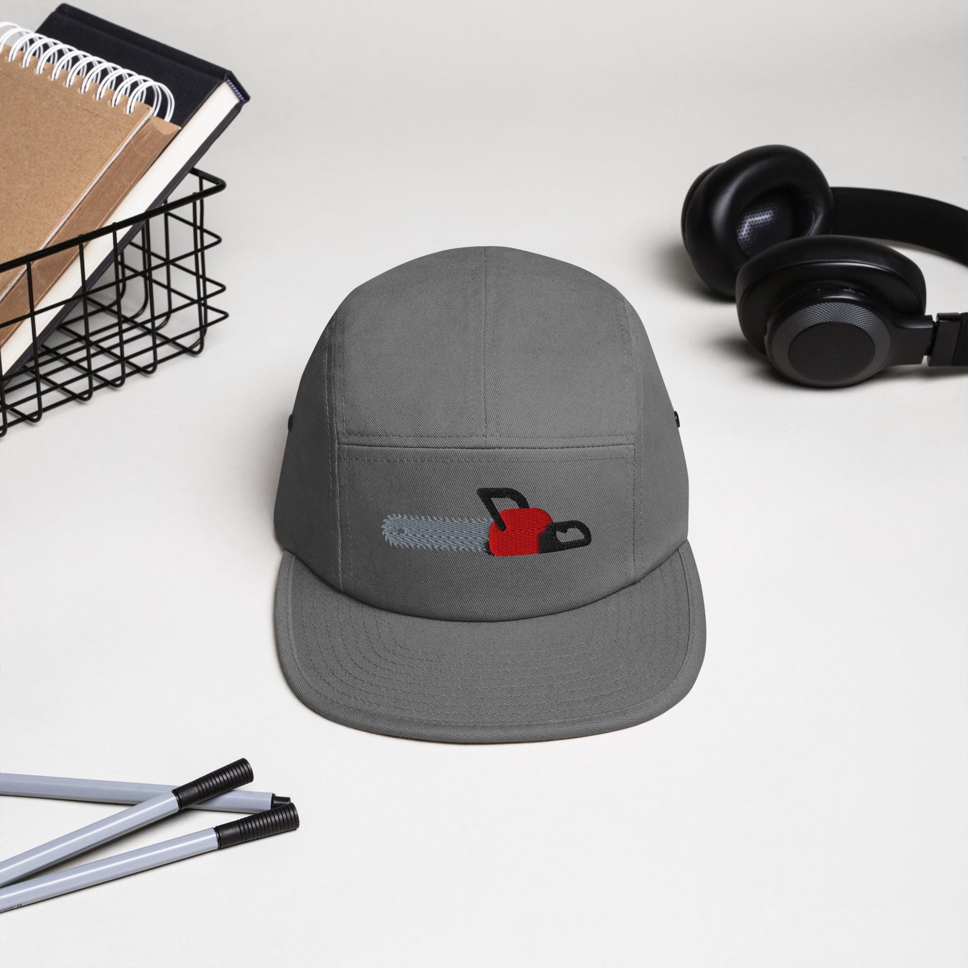 Chainsaw Embroidered Hat | Five Panel Camp Hat | Gift for Outdoor Lovers | Woodcraft and Bushcraft Gift
