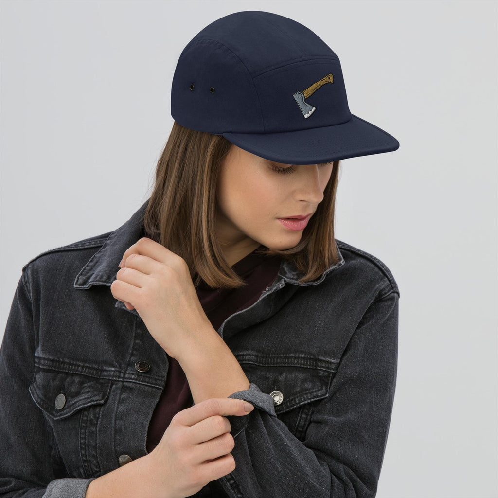 Axe Embroidered Hat | Camp Style Five Panel Cap | Outdoor Adventure Gear | Hiking & Camping Accessories