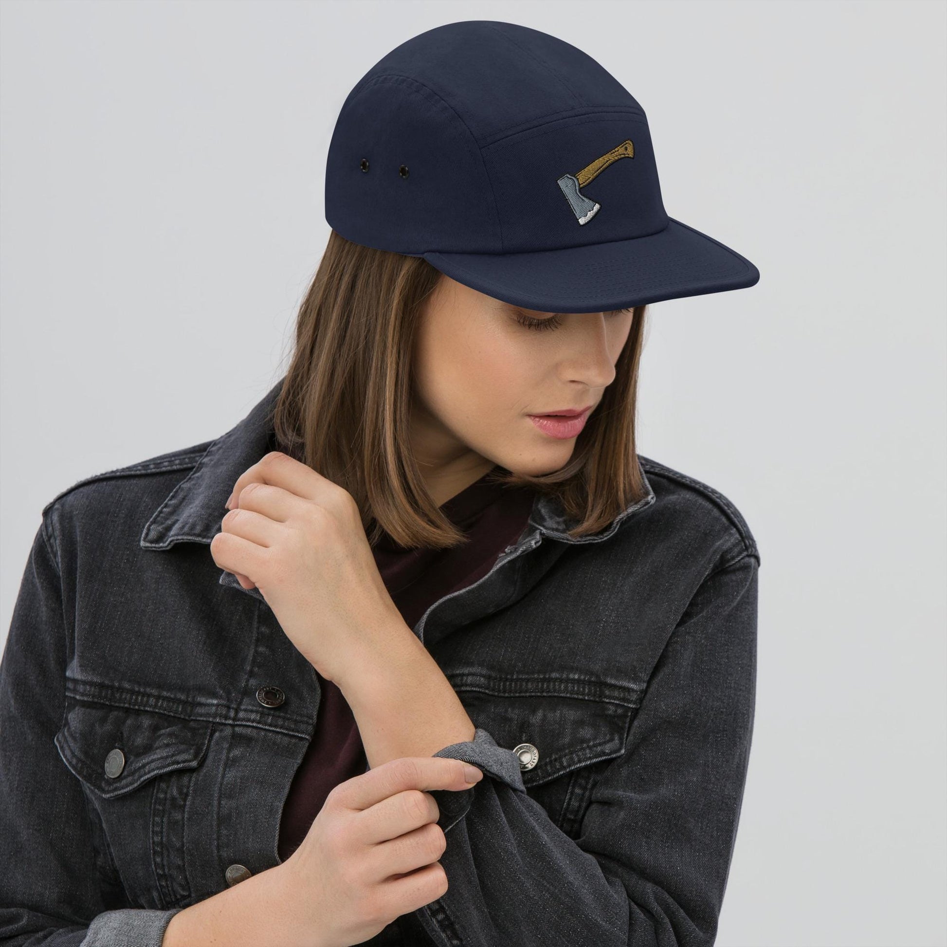 Axe Embroidered Hat | Camp Style Five Panel Cap | Outdoor Adventure Gear | Hiking & Camping Accessories
