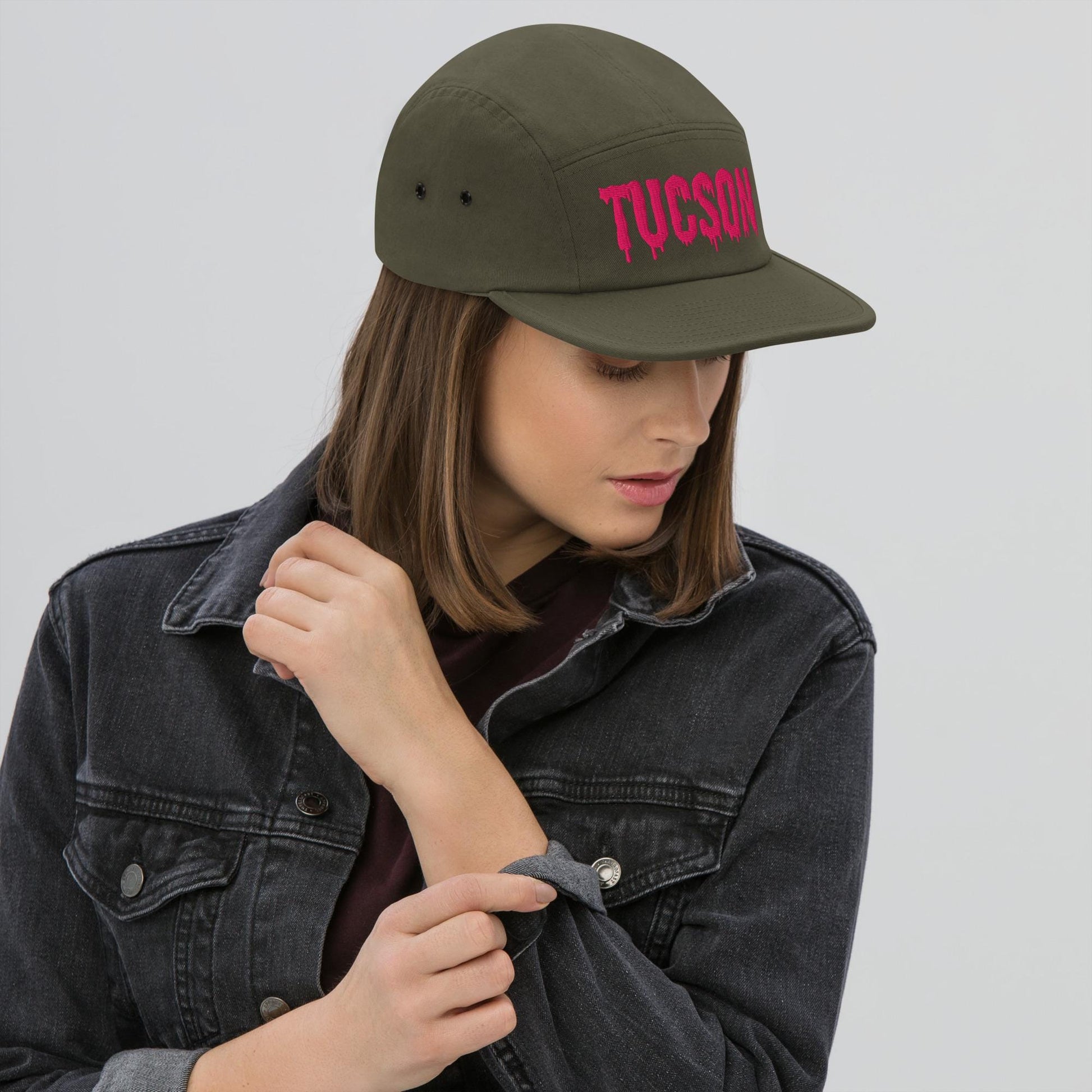 Tucson Drip Five Panel Cap | AZ Embroidered Hat | Local Love Design | Gift For Desert Lovers