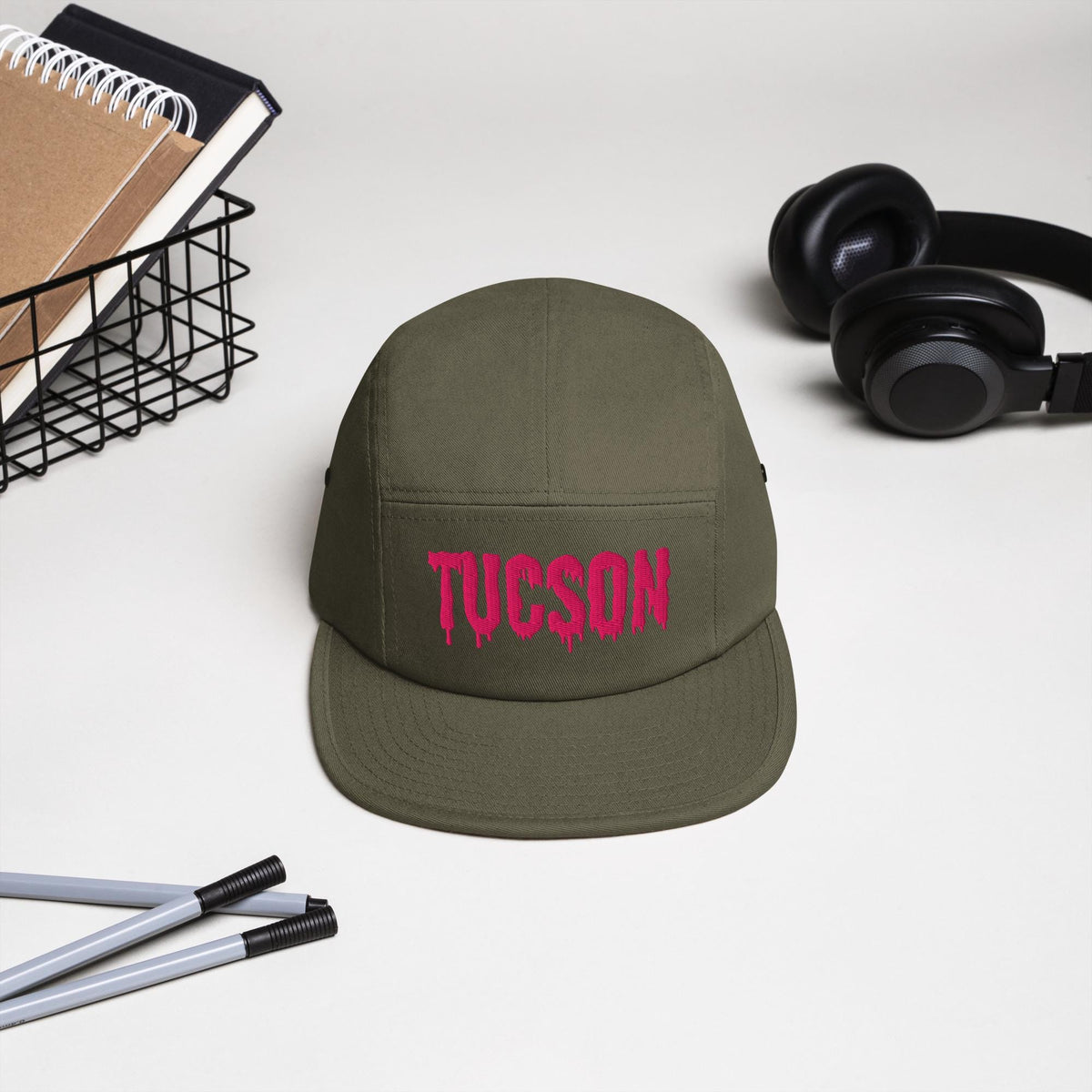 Tucson Drip Five Panel Cap | AZ Embroidered Hat | Local Love Design | Gift For Desert Lovers