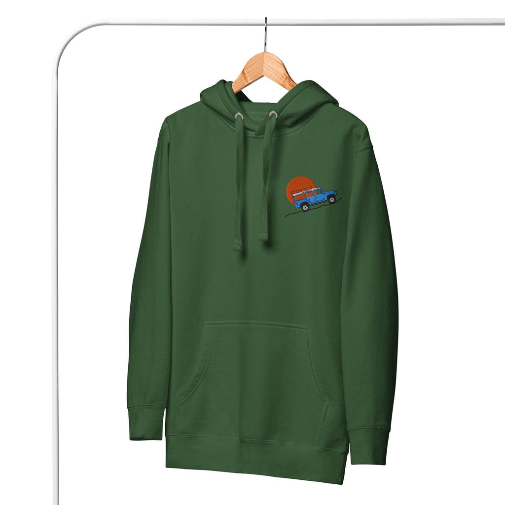 Embroidered Land Rover Defender Hoodie | Custom Car Sweatshirt, Off-Road Adventure Apparel | Defender Lovers Gear | Land Rover Lovers Gift