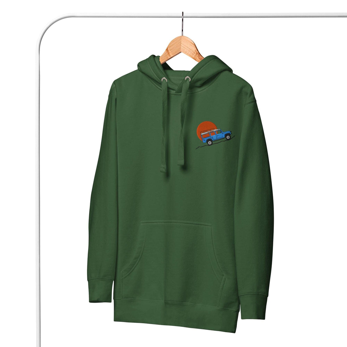 Embroidered Land Rover Defender Hoodie | Custom Car Sweatshirt, Off-Road Adventure Apparel | Defender Lovers Gear | Land Rover Lovers Gift