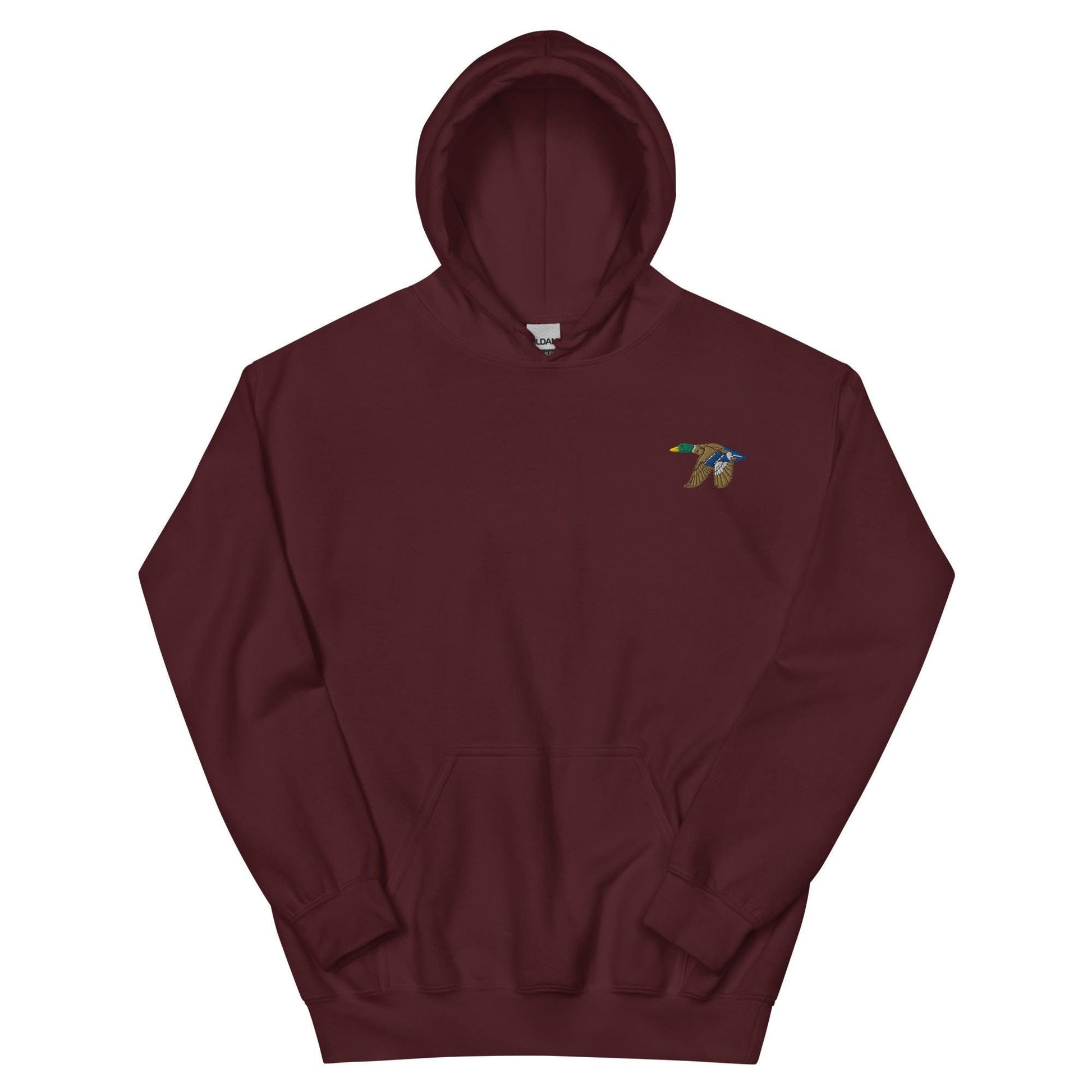 Flying Mallard Duck Embroidered Hoodie | Cozy Unisex Gift for Nature Lovers | Stylish Cottagecore Apparel for Outdoor & Casual Wear