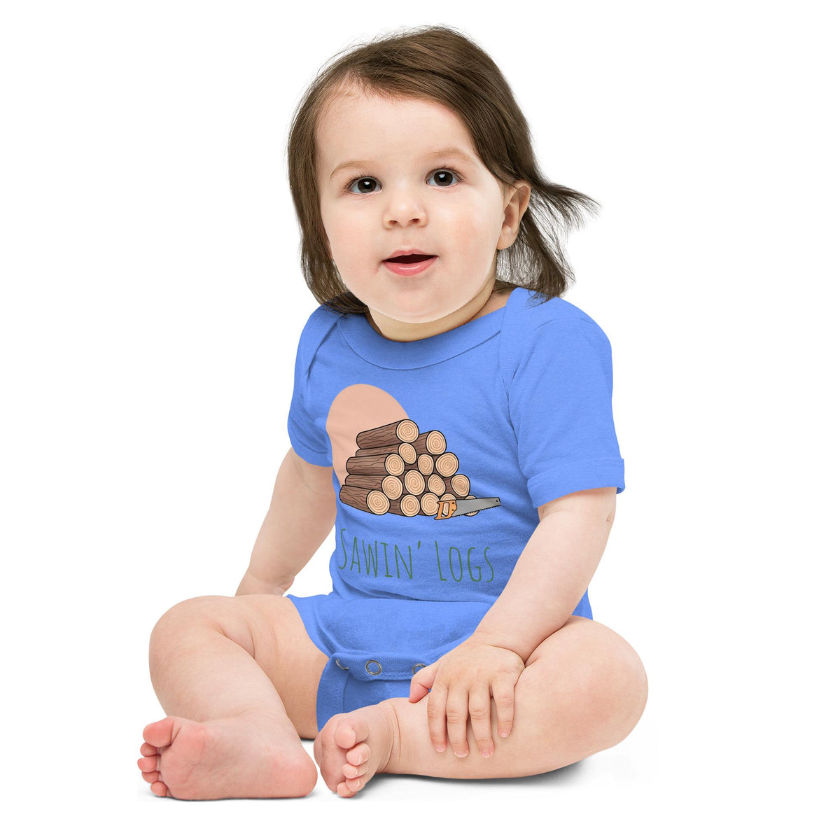 Sawin' Logs Baby Short Sleeve Bodysuit | Nature Lovers Outfit | Adorable Baby Clothes for Outdoor Adventures