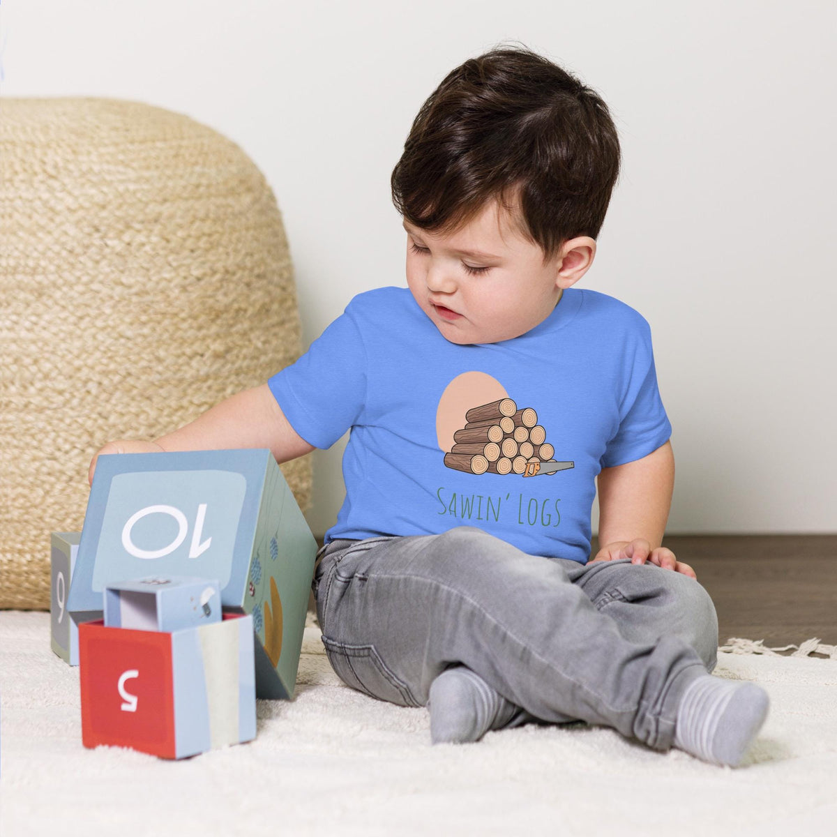 Sawin Logs Baby Short Sleeve Tee | Camping Lovers Baby Shirt & Gift for Nature Lovers | Cute Baby Tee Gift