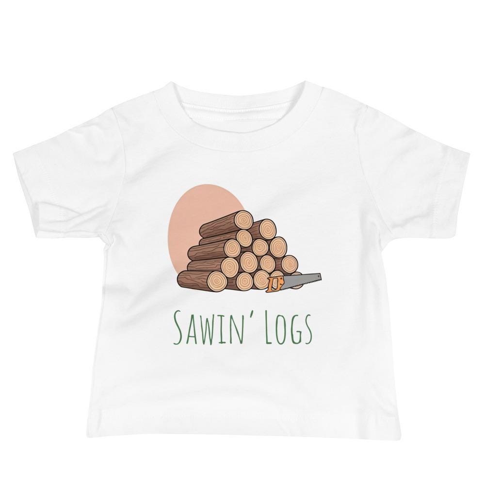Sawin Logs Baby Short Sleeve Tee | Camping Lovers Baby Shirt & Gift for Nature Lovers | Cute Baby Tee Gift