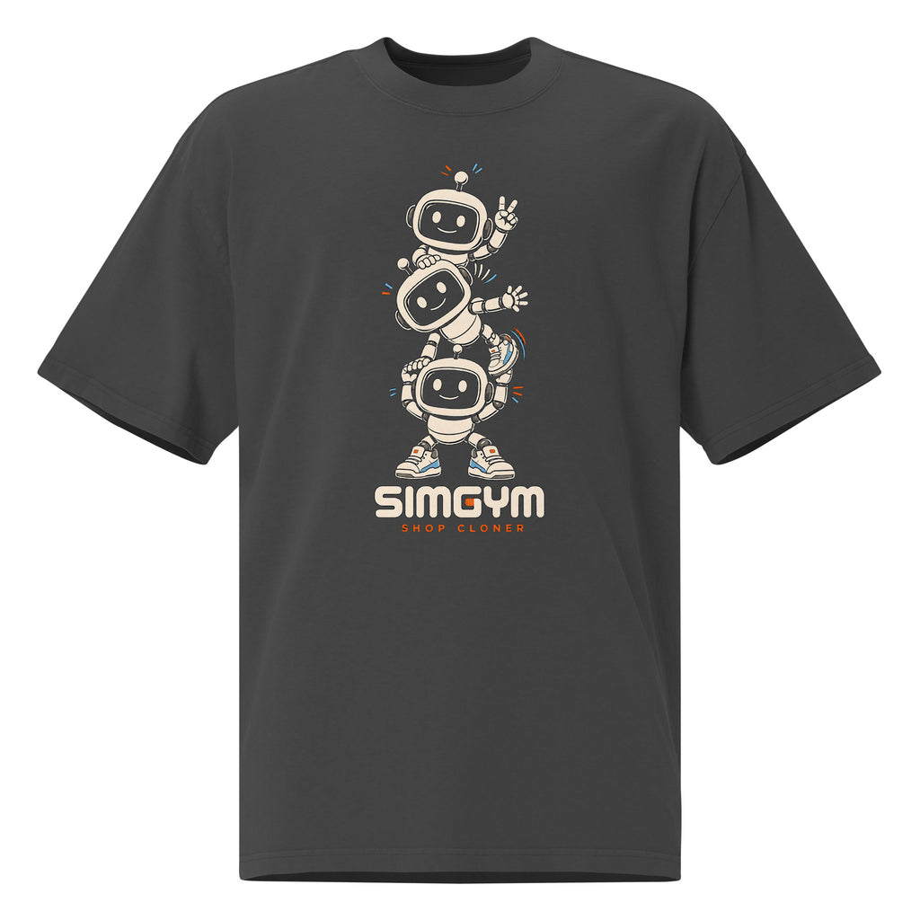 SimGym Clone Crew T-Shirt in Faded Black - front view