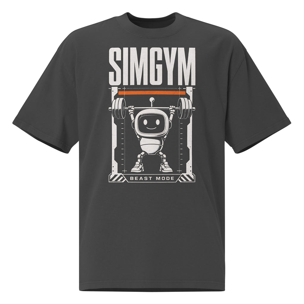 SimGym Load Frame T-Shirt in Faded Black - front view